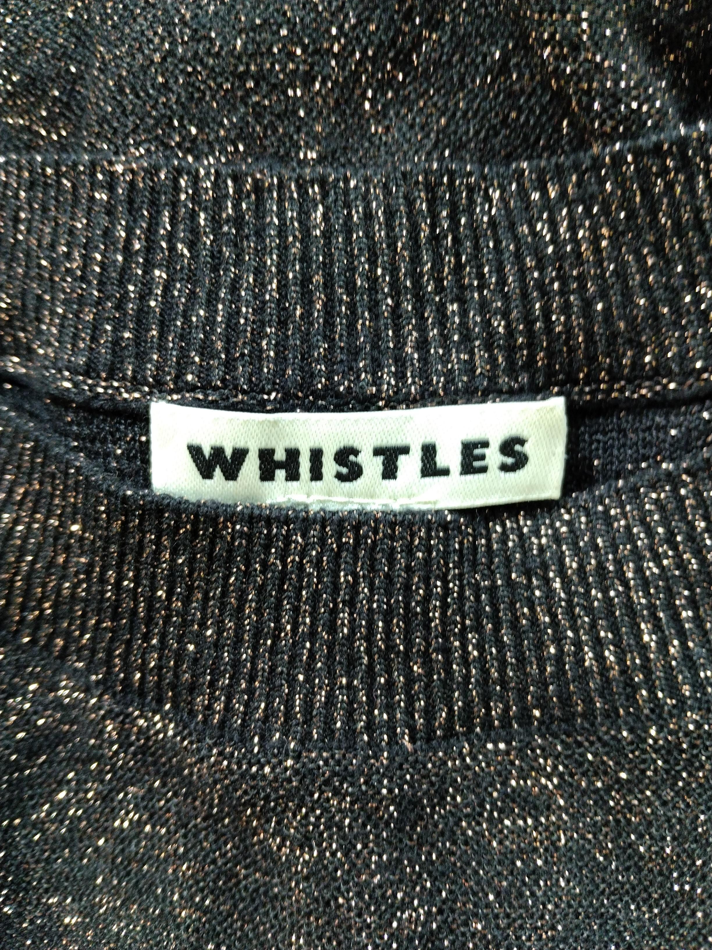 Whistles Women's Top UK 12 Black Viscose with Polyester Basic - Image 5