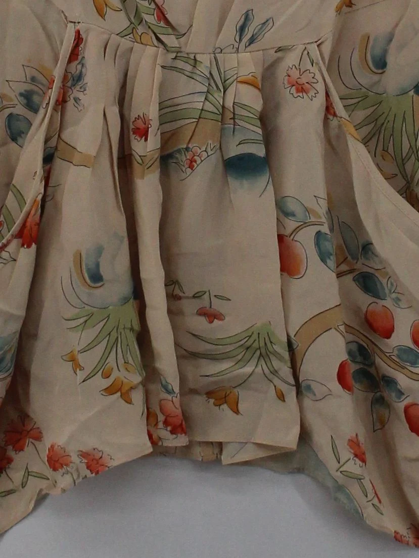 Whistles Women's Top UK 12 Cream Floral 100% Silk Short Sleeve Round Neck Basic - Image 4