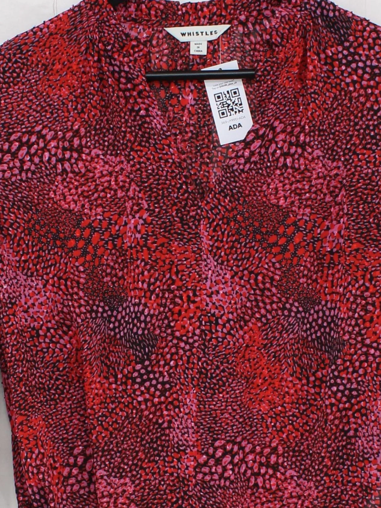 Whistles Women's Top UK 12 Multi 100% Polyester 3/4 Sleeve High Neck Basic - Image 3