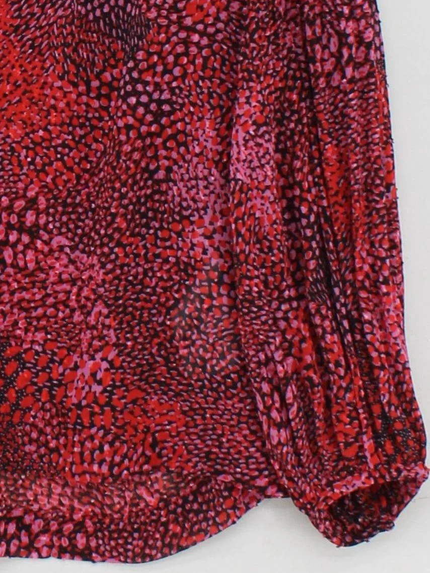 Whistles Women's Top UK 12 Multi 100% Polyester 3/4 Sleeve High Neck Basic - Image 4