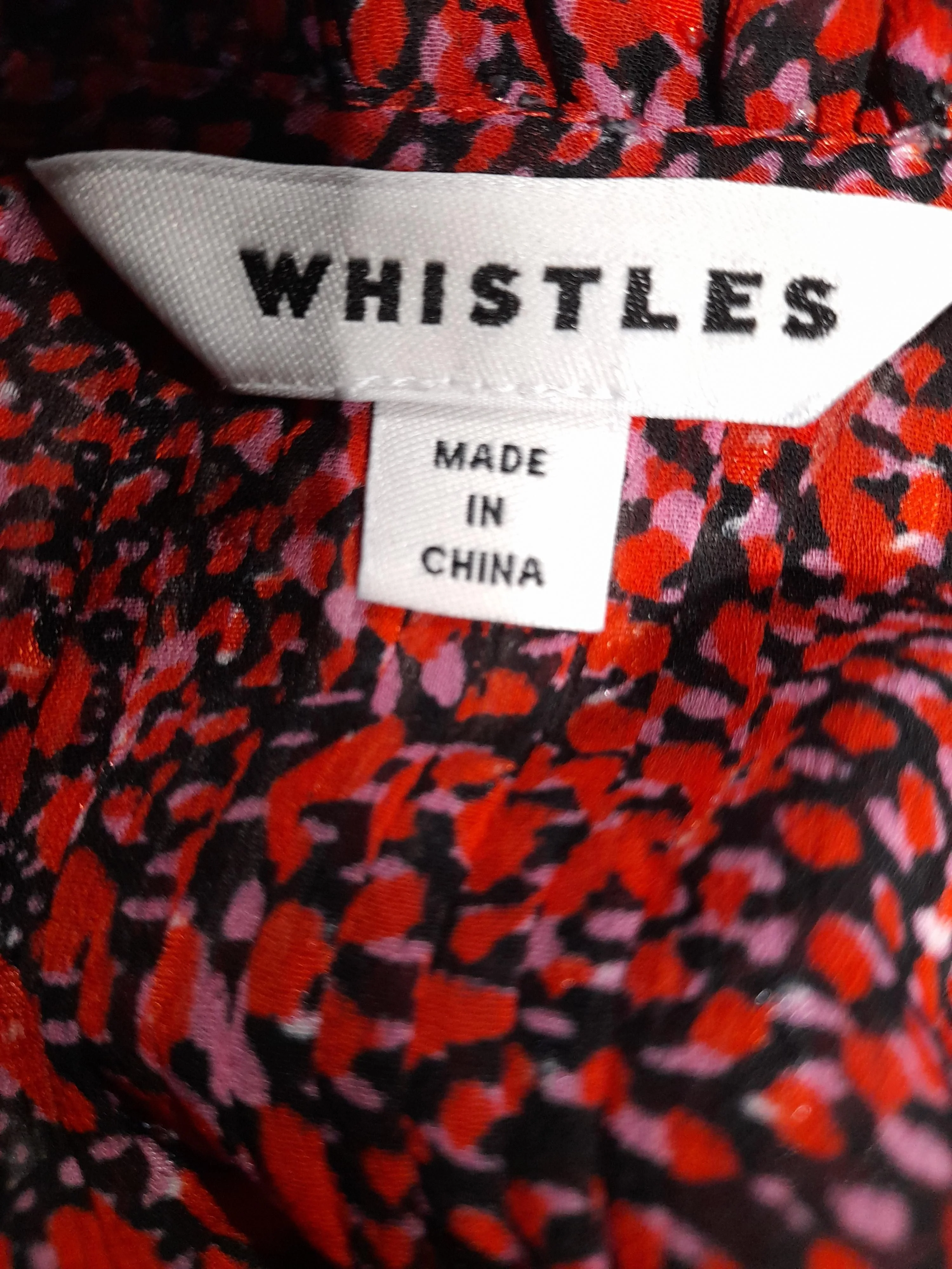Whistles Women's Top UK 12 Multi 100% Polyester 3/4 Sleeve High Neck Basic - Image 5