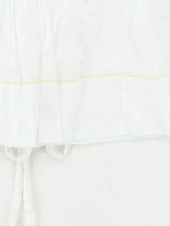 Whistles Women's Top UK 12 White 100% Other Short Sleeve Square Neck Basic - Image 4