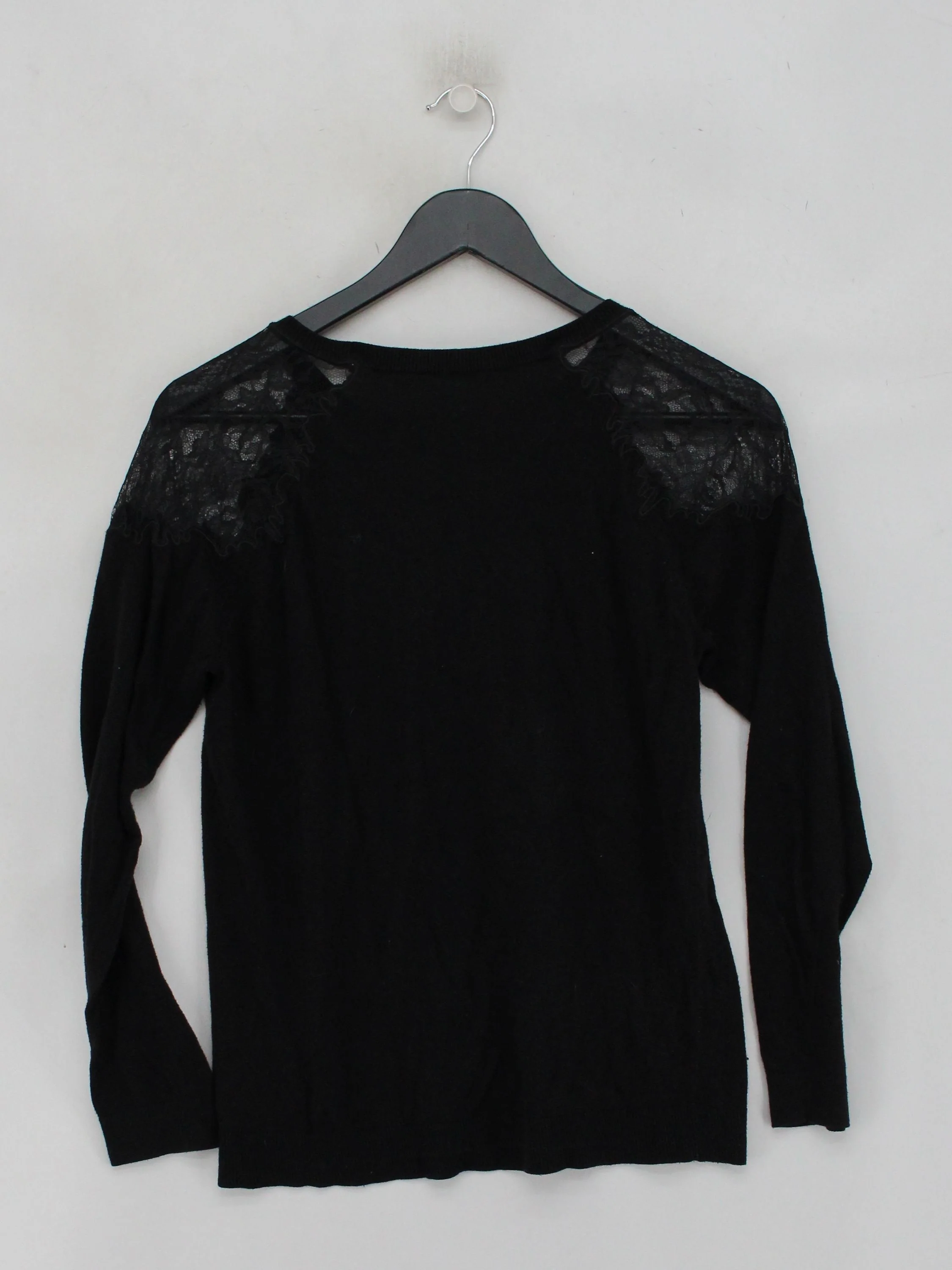 Whistles Women's Top UK 14 Black 100% Other Long Sleeve Round Neck Basic - Image 2