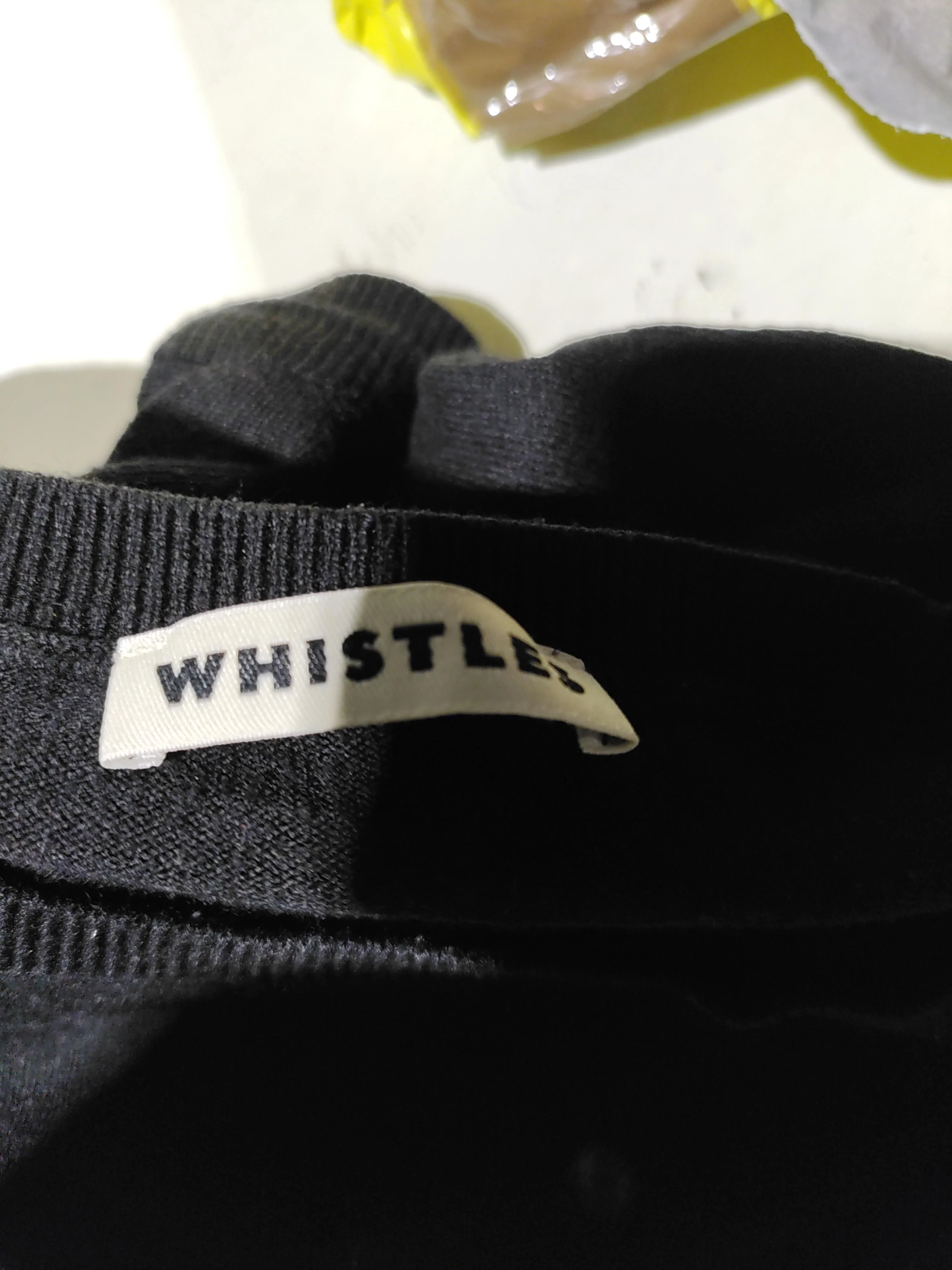 Whistles Women's Top UK 14 Black 100% Other Long Sleeve Round Neck Basic - Image 6