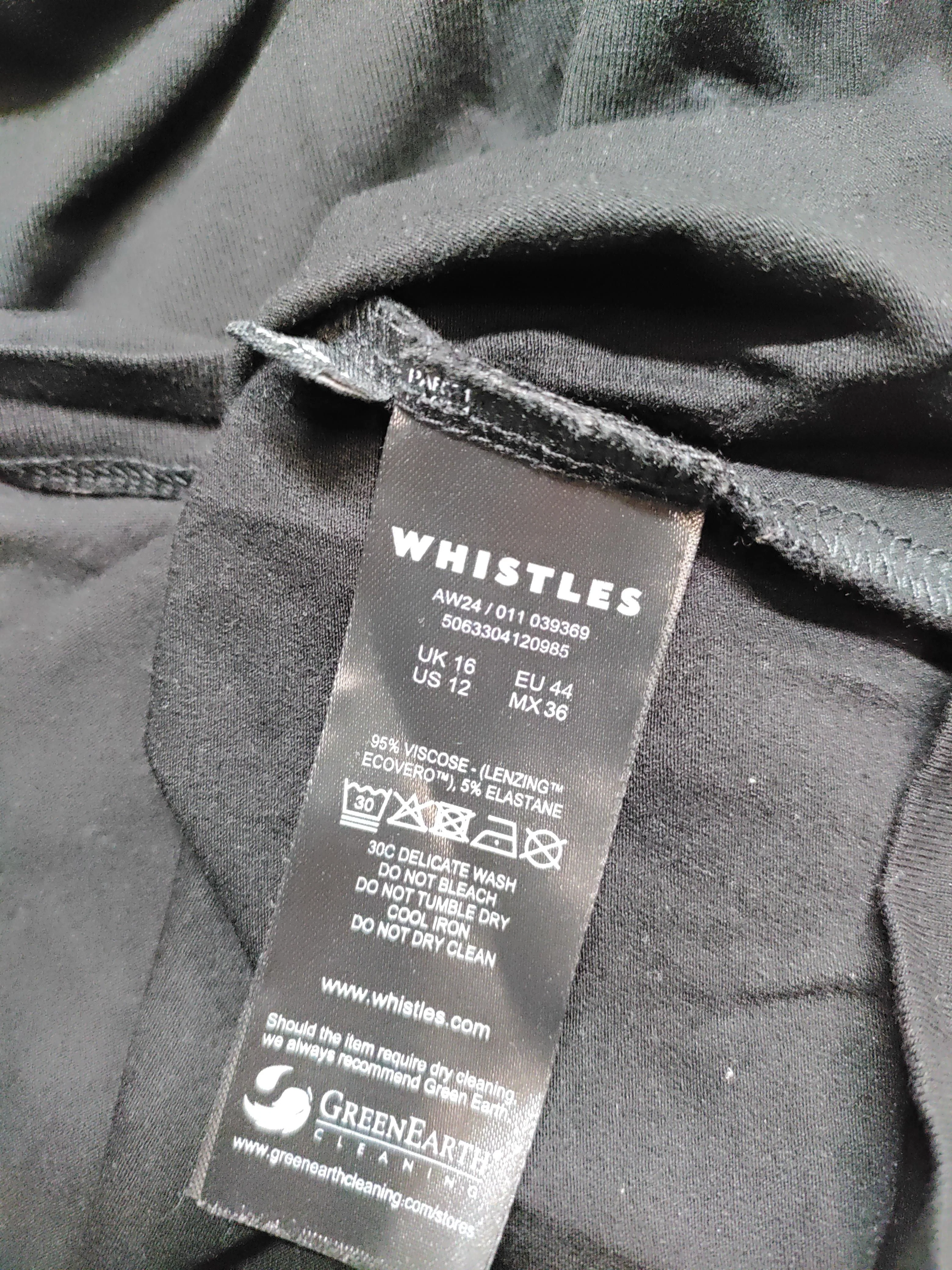 Whistles Women's Top UK 16 Black Viscose with Elastane Basic - Image 6