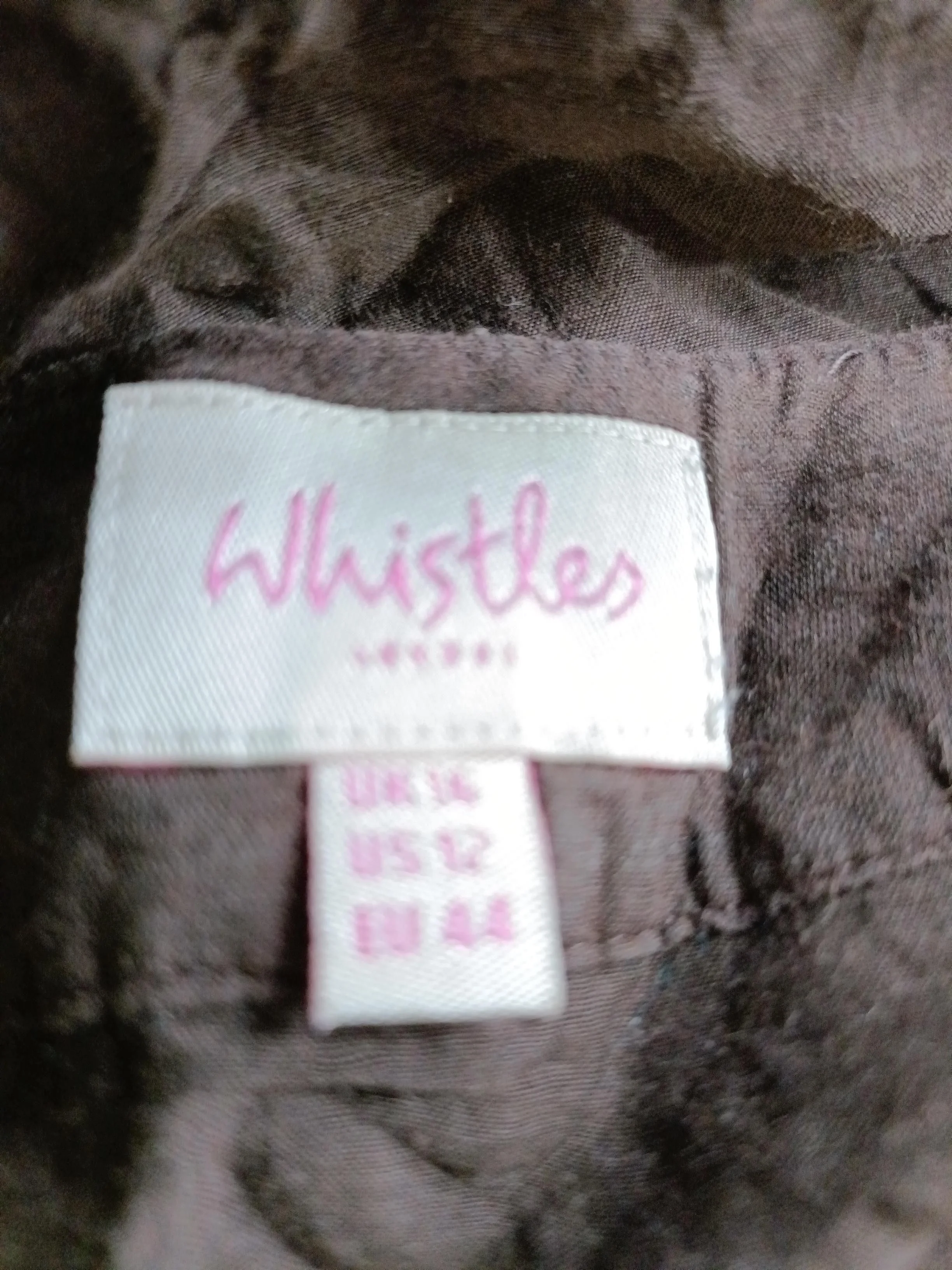 Whistles Women's Top UK 16 Brown Floral 100% Other Long Sleeve V-Neck Tunic - Image 5