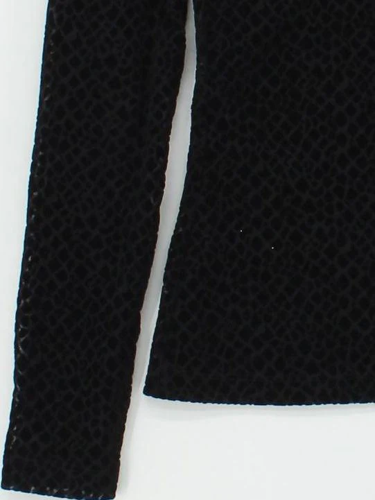 Whistles Women's Top UK 8 Black Polyester with Elastane Basic - Image 4