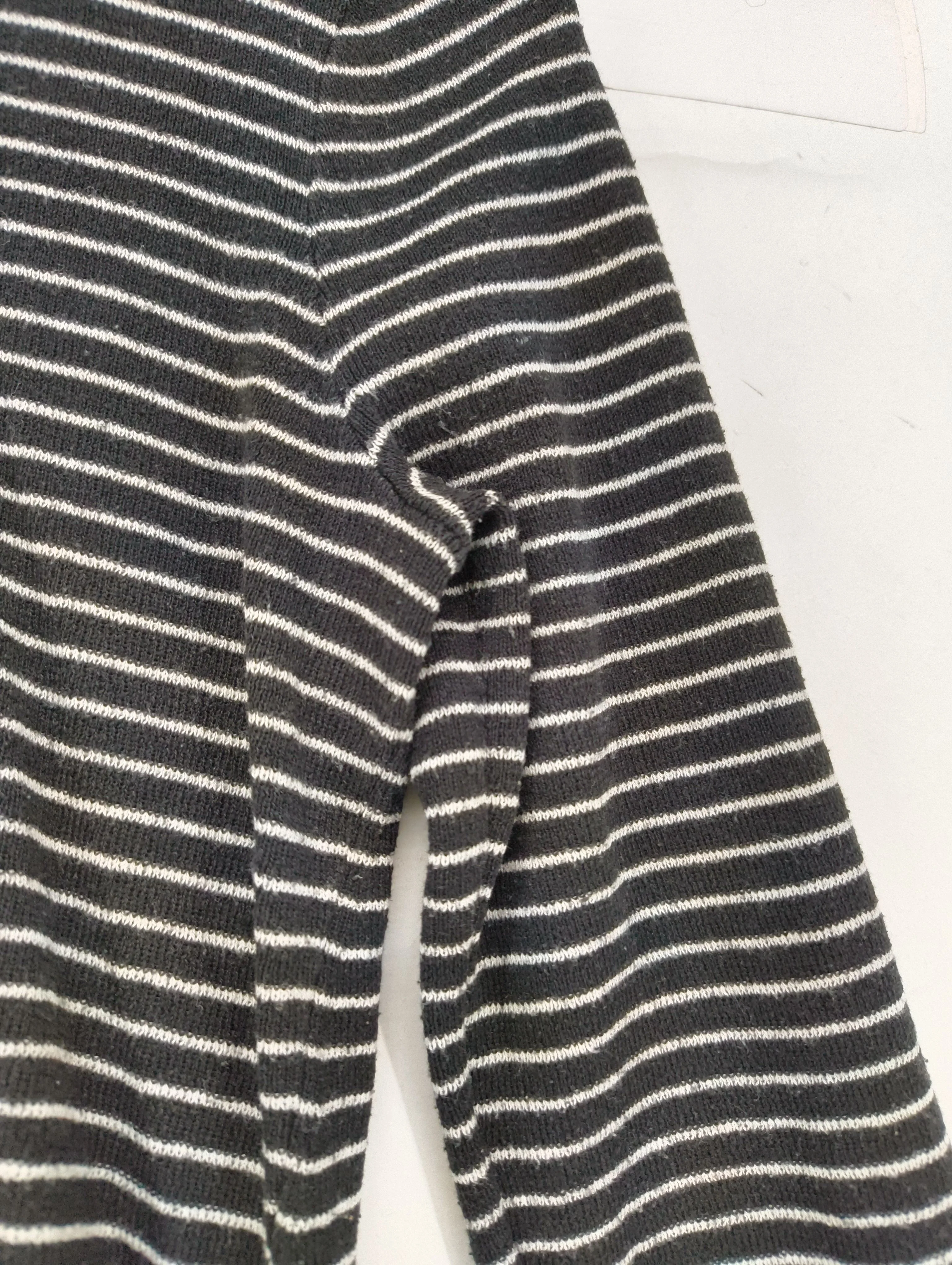 Whistles Women's Top UK 8 Black Striped 100% Other Long Sleeve Mock Neck Basic - Image 5