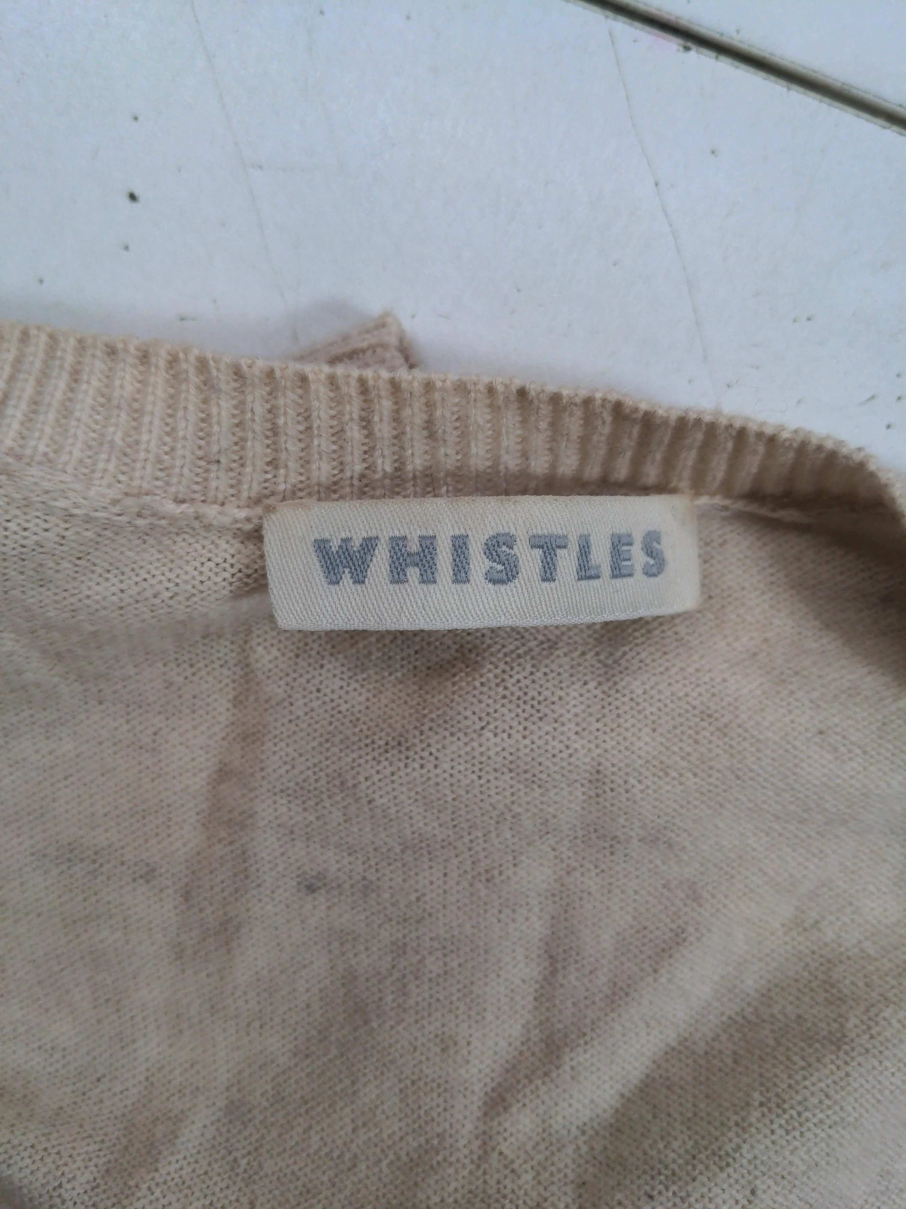 Whistles Women's Top UK 8 Multi 100% Other 3/4 Sleeve Round Neck Basic - Image 6