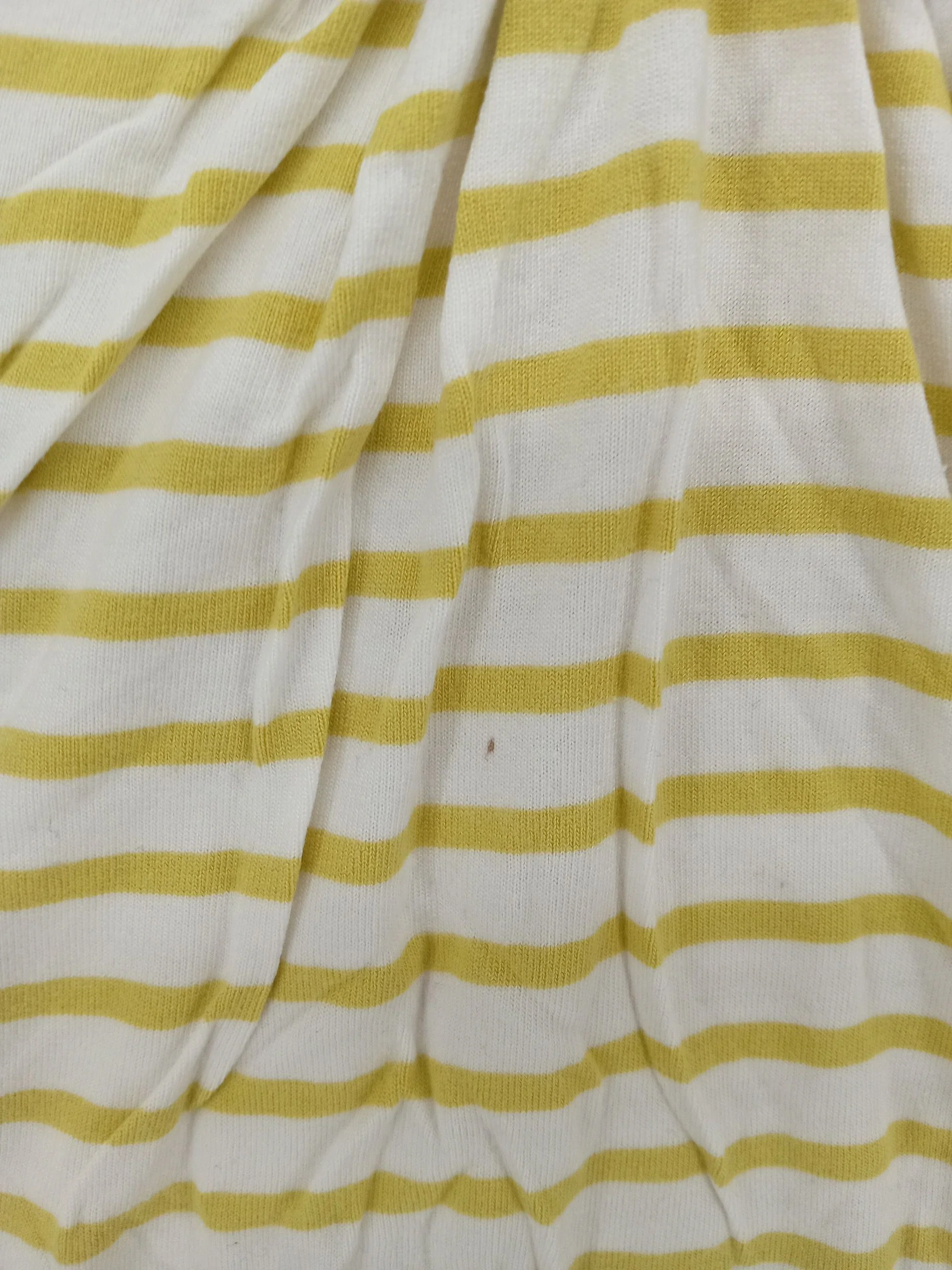 Whistles Women's Top XS Yellow Striped 100% Other Short Sleeve V-Neck Basic - Image 7