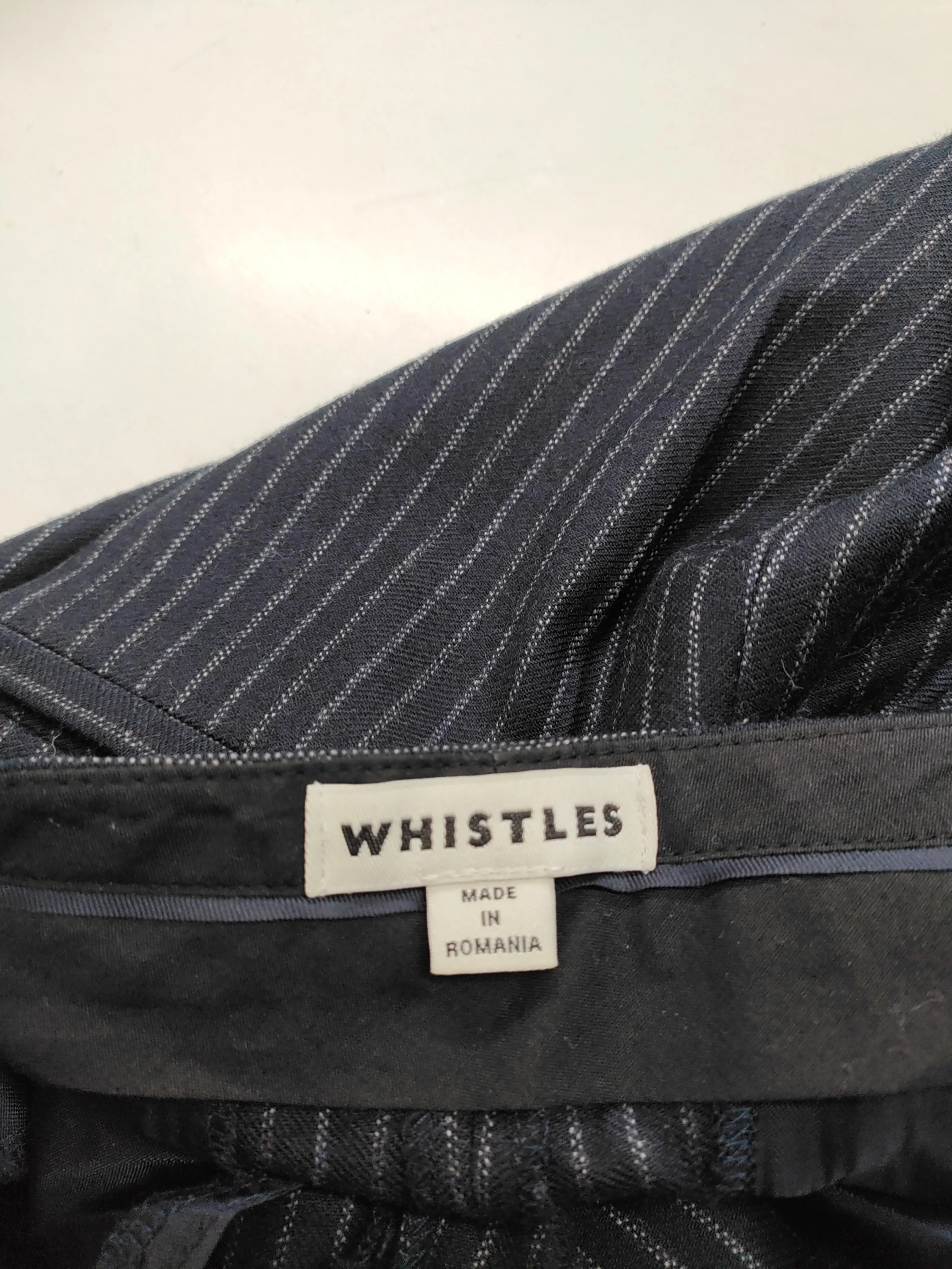 Whistles Women's Trousers L Blue Wool with Polyester, Viscose, Elastane Chino - Image 5