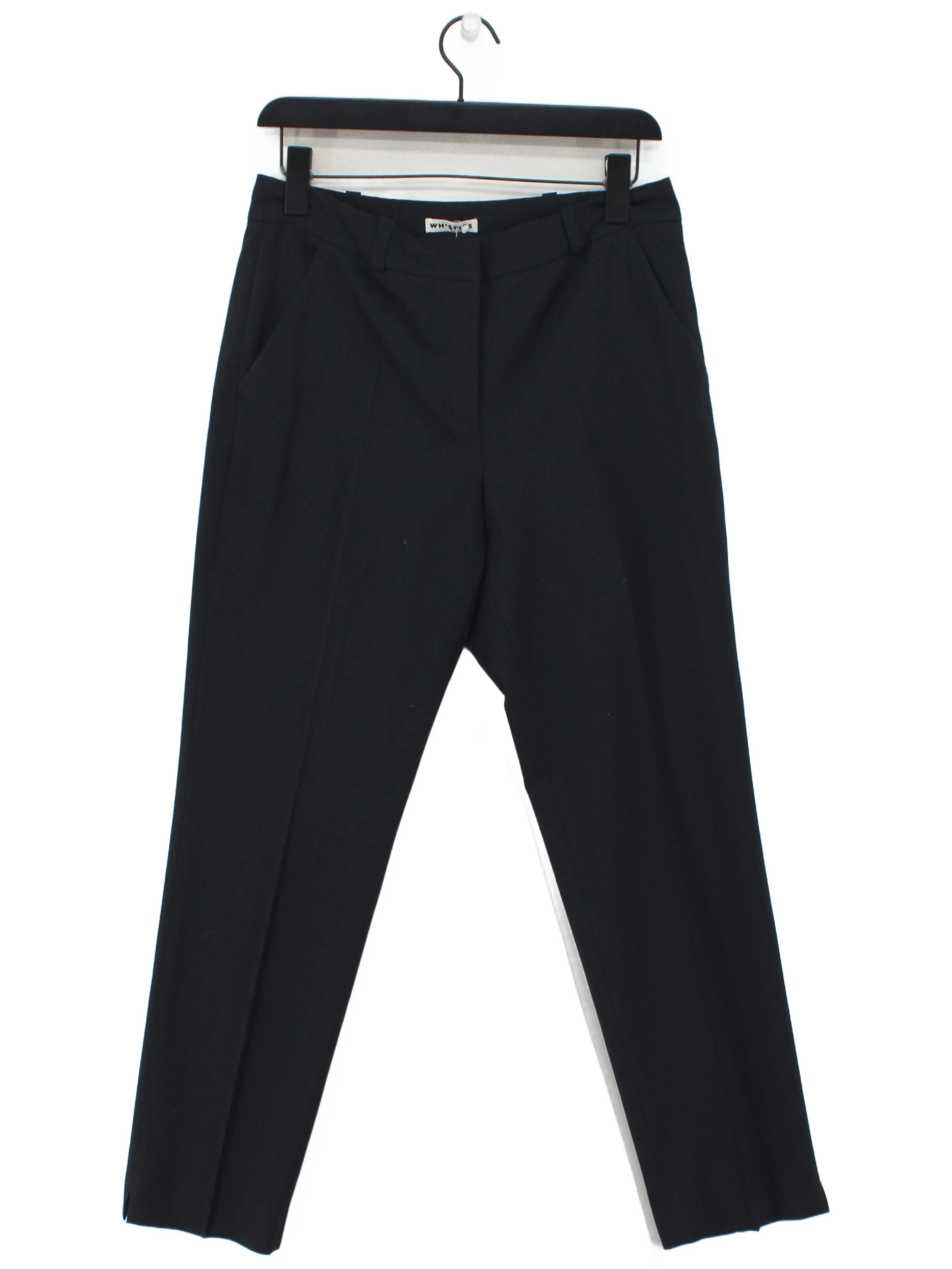 Whistles Women's Trousers S Black Polyester with Viscose, Elastane Tapered Capri