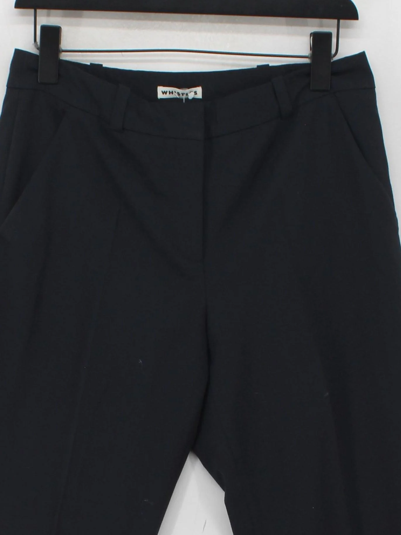 Whistles Women's Trousers S Black Polyester with Viscose, Elastane Tapered Capri - Image 3