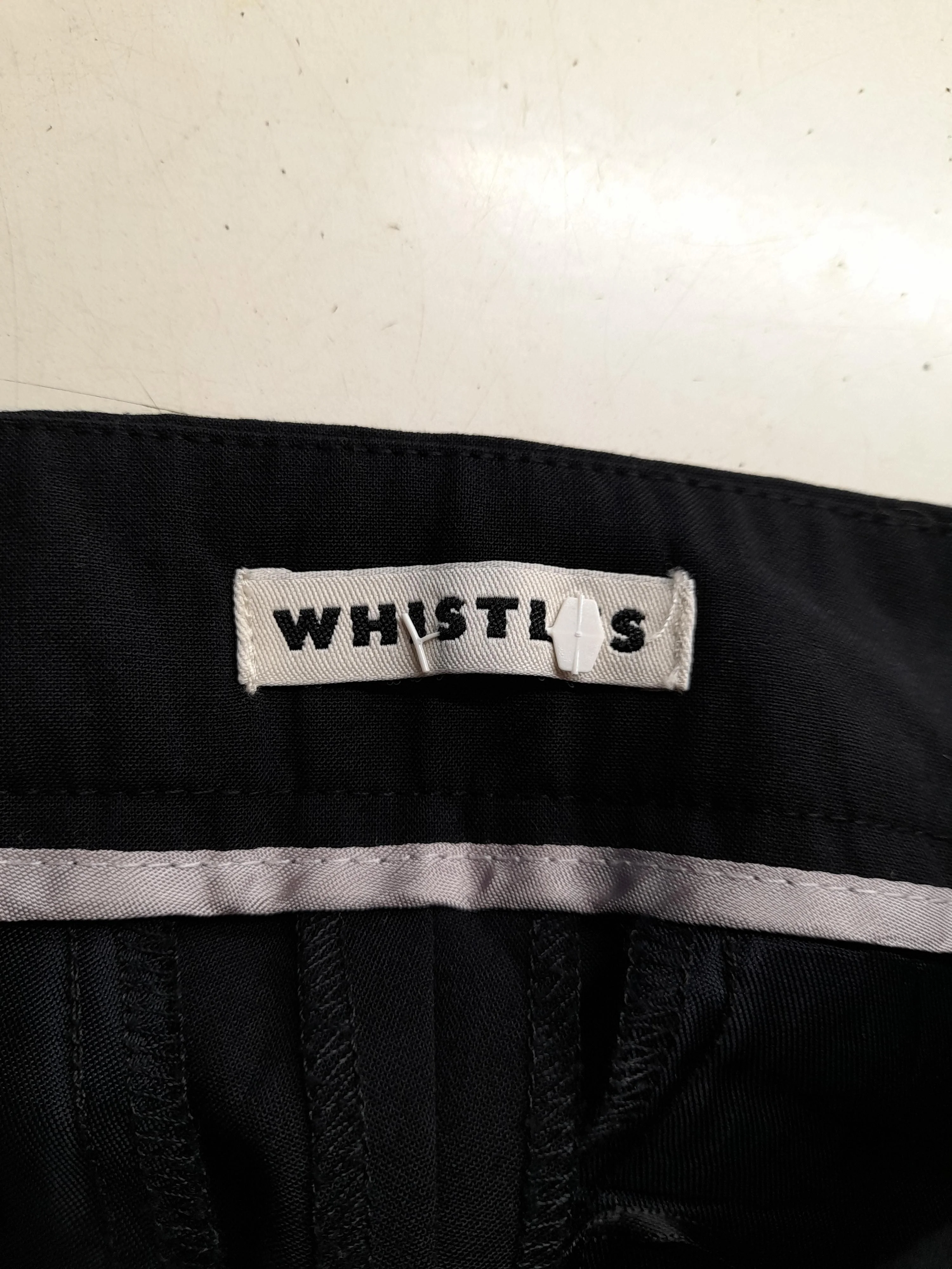 Whistles Women's Trousers S Black Polyester with Viscose, Elastane Tapered Capri - Image 6