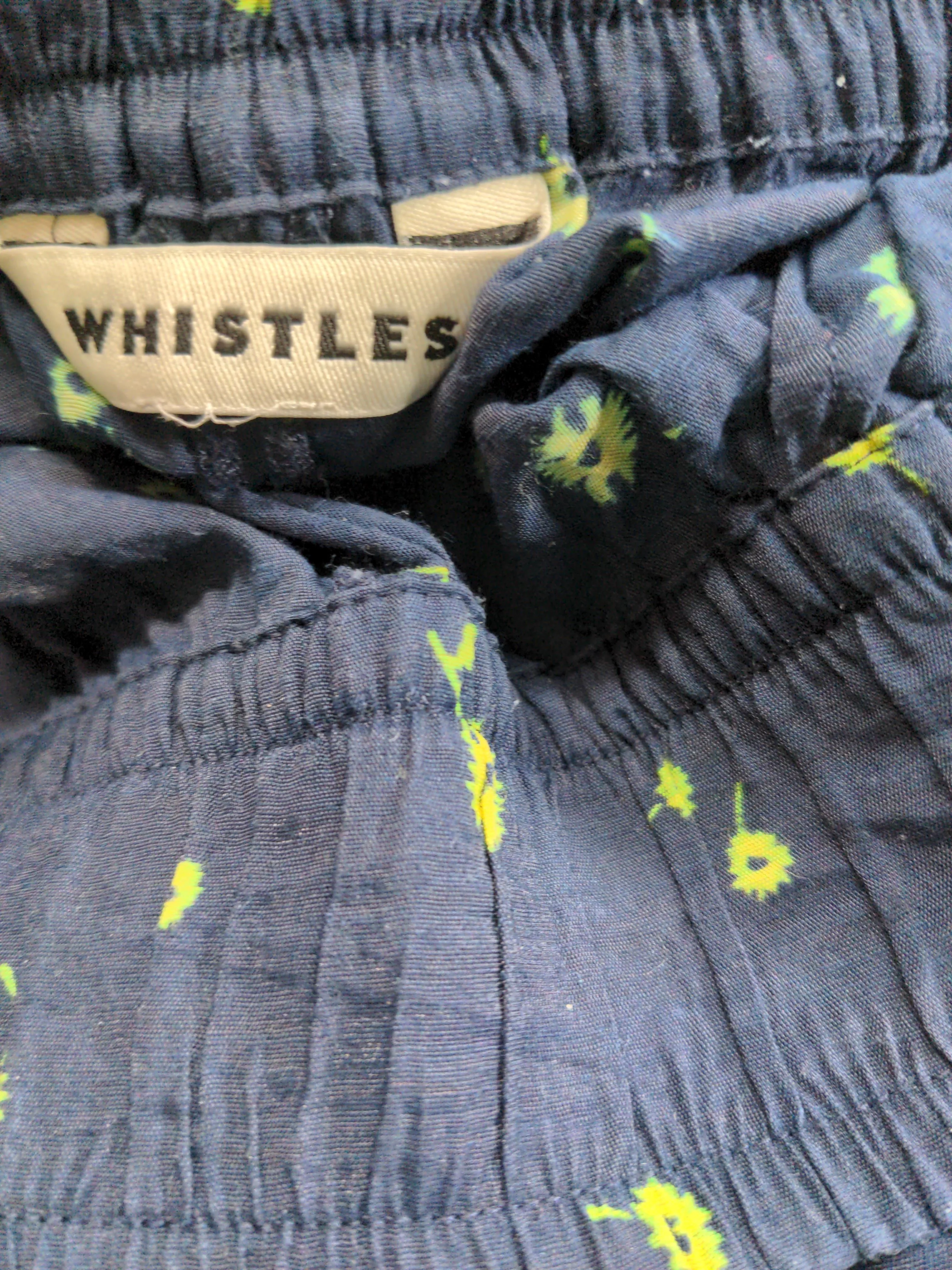 Whistles Women's Trousers UK 10 Blue Floral Viscose with Nylon Wide-Leg Cropped - Image 5