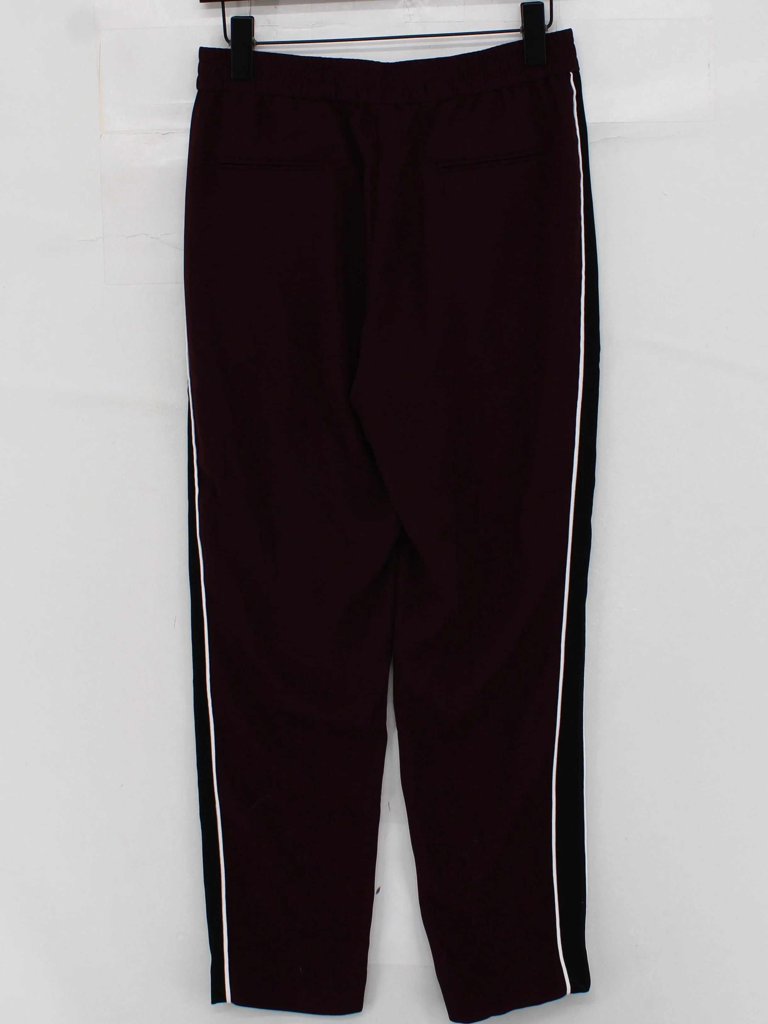 Whistles Women's Trousers UK 10 Brown Striped 100% Polyester Straight Sweatpants - Image 2