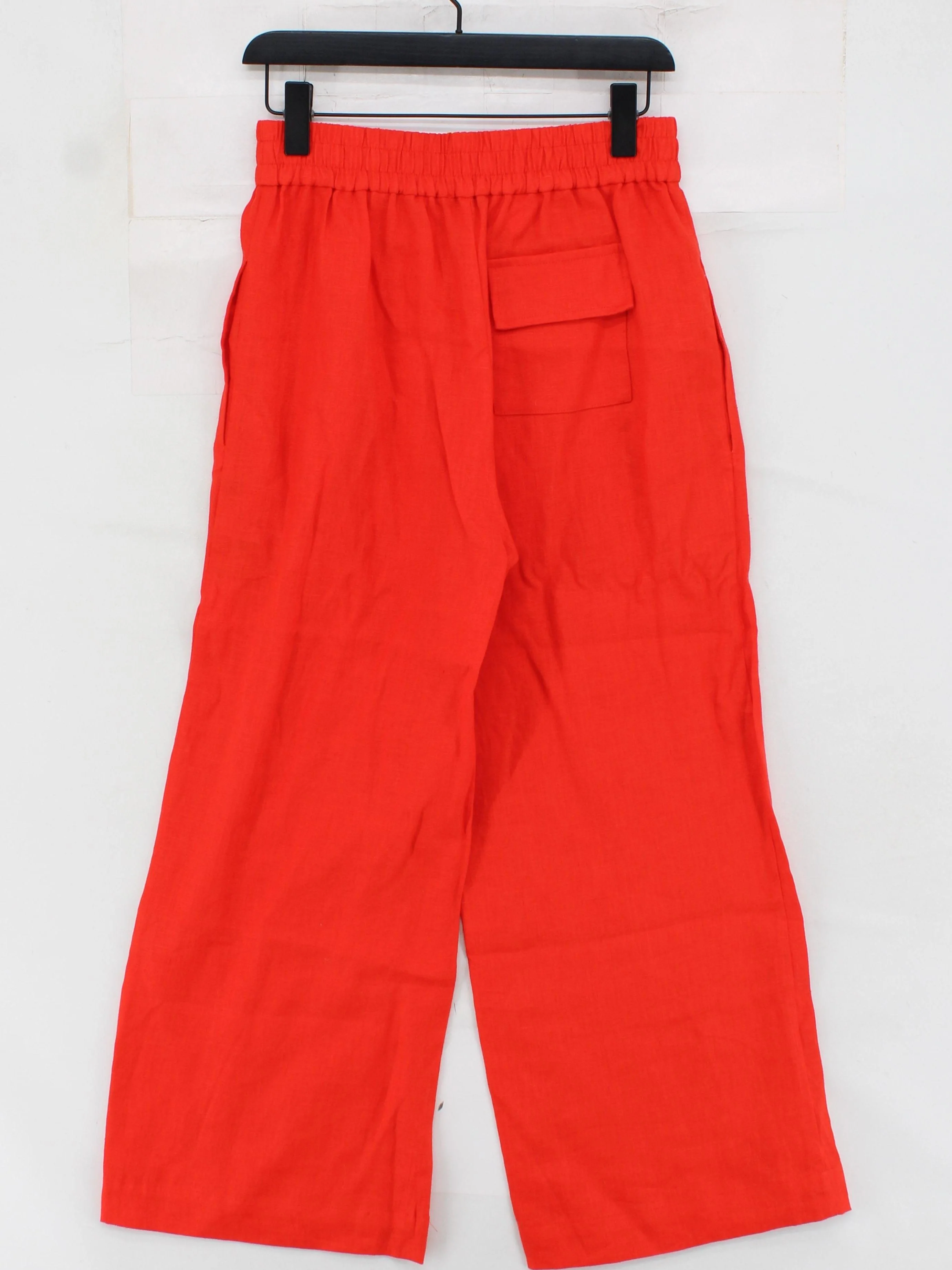 Whistles Women's Trousers UK 10 Red 100% Linen Wide-Leg Cropped New with tags - Image 2