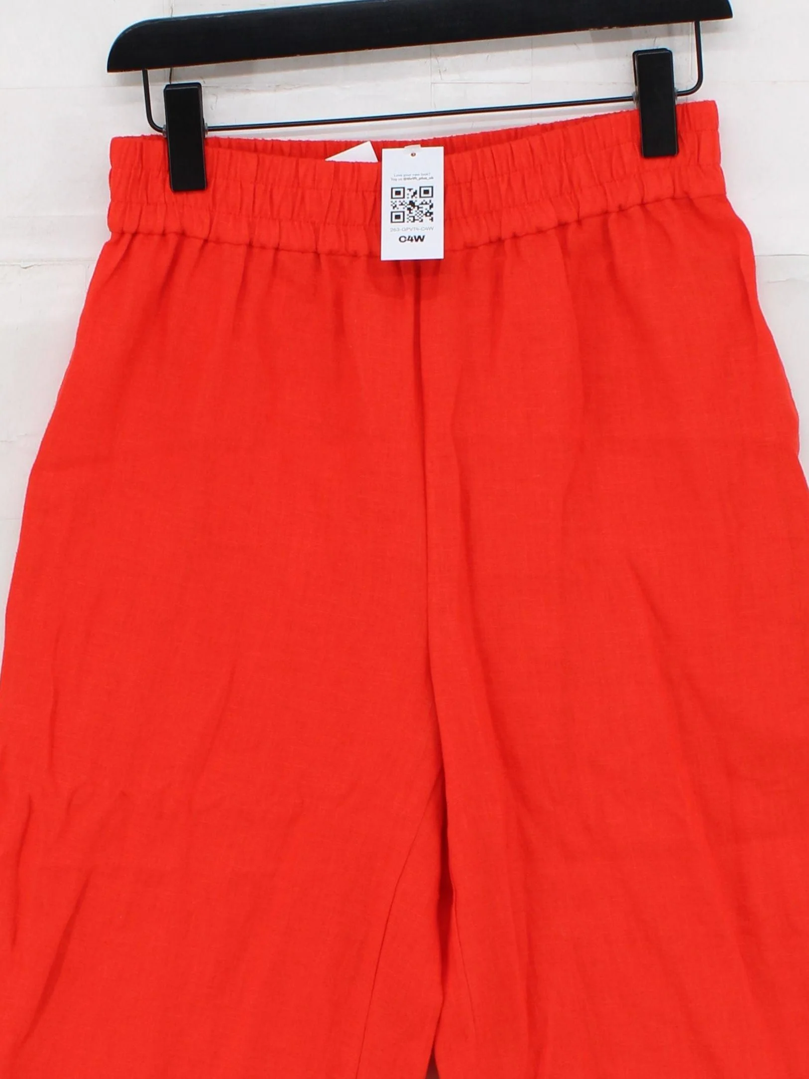 Whistles Women's Trousers UK 10 Red 100% Linen Wide-Leg Cropped New with tags - Image 3