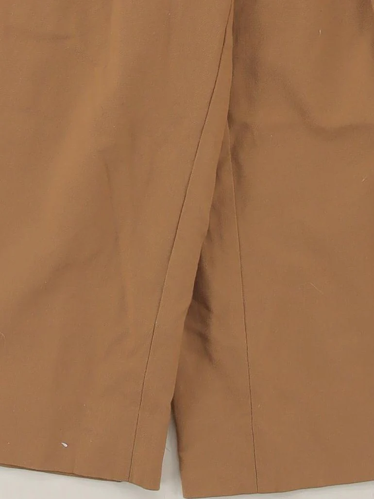 Whistles Women's Trousers UK 10 Tan Wool with Elastane Wide-Leg Cropped - Image 4