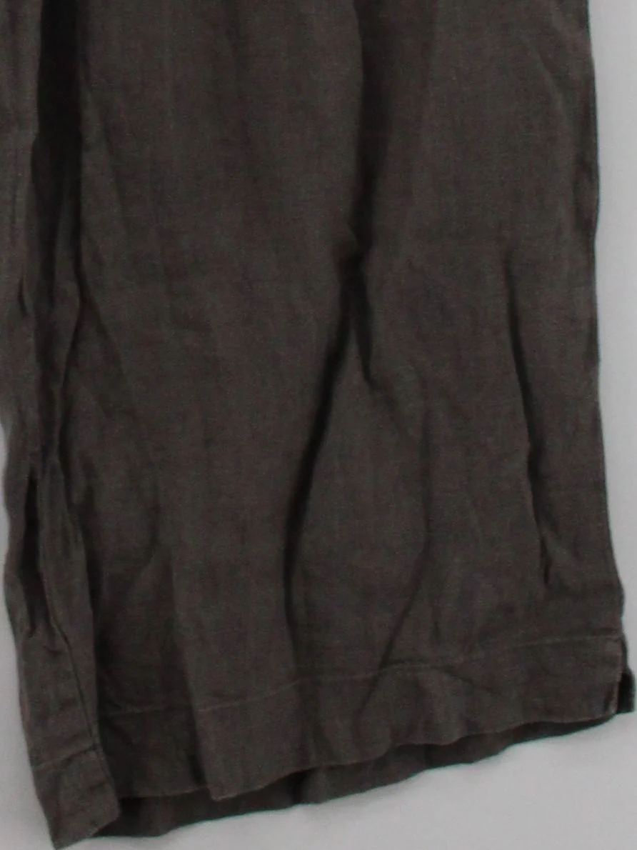 Whistles Women's Trousers UK 14 Grey Linen with Polyester, Cotton Cropped - Image 4