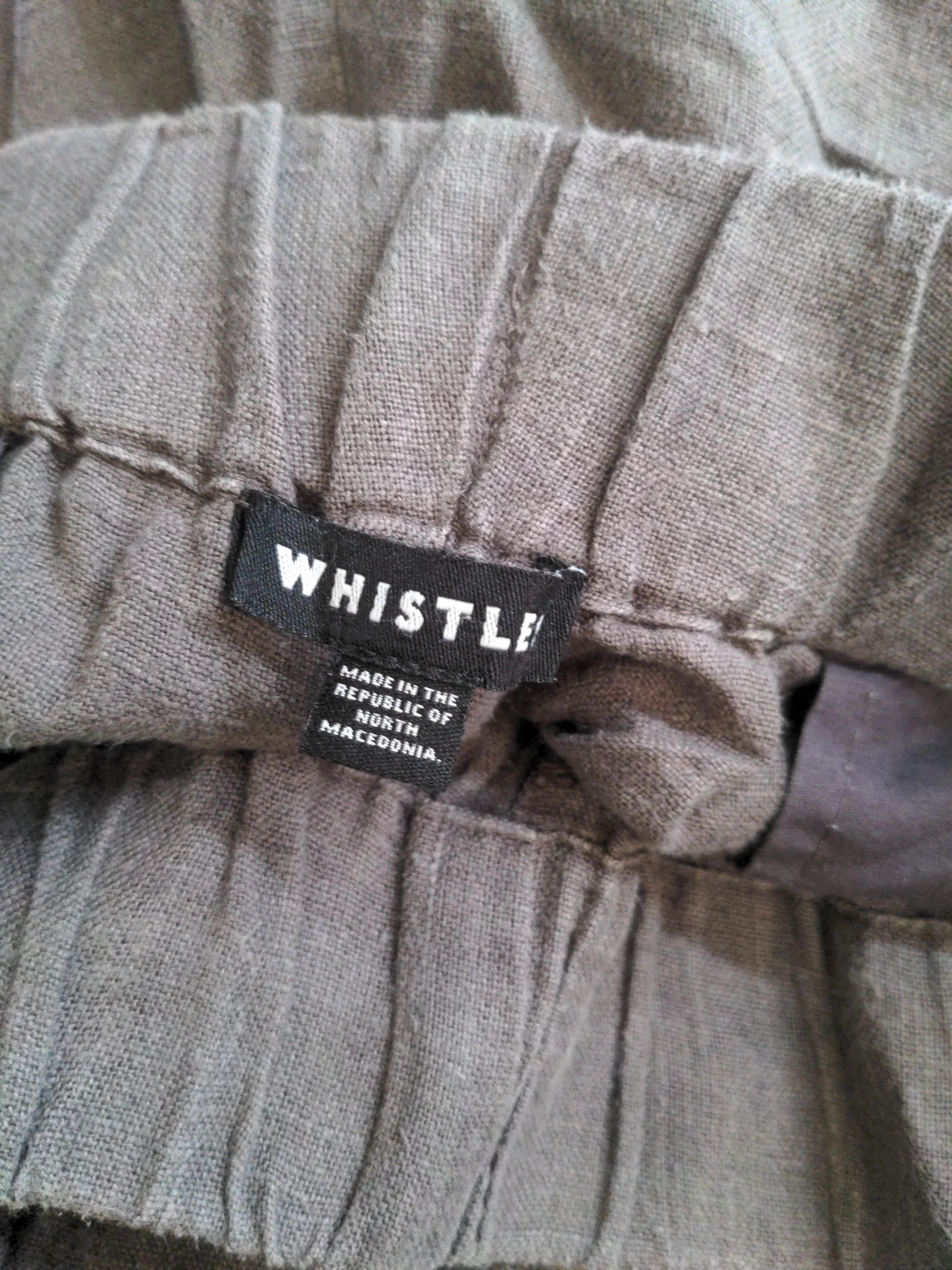 Whistles Women's Trousers UK 14 Grey Linen with Polyester, Cotton Cropped - Image 5