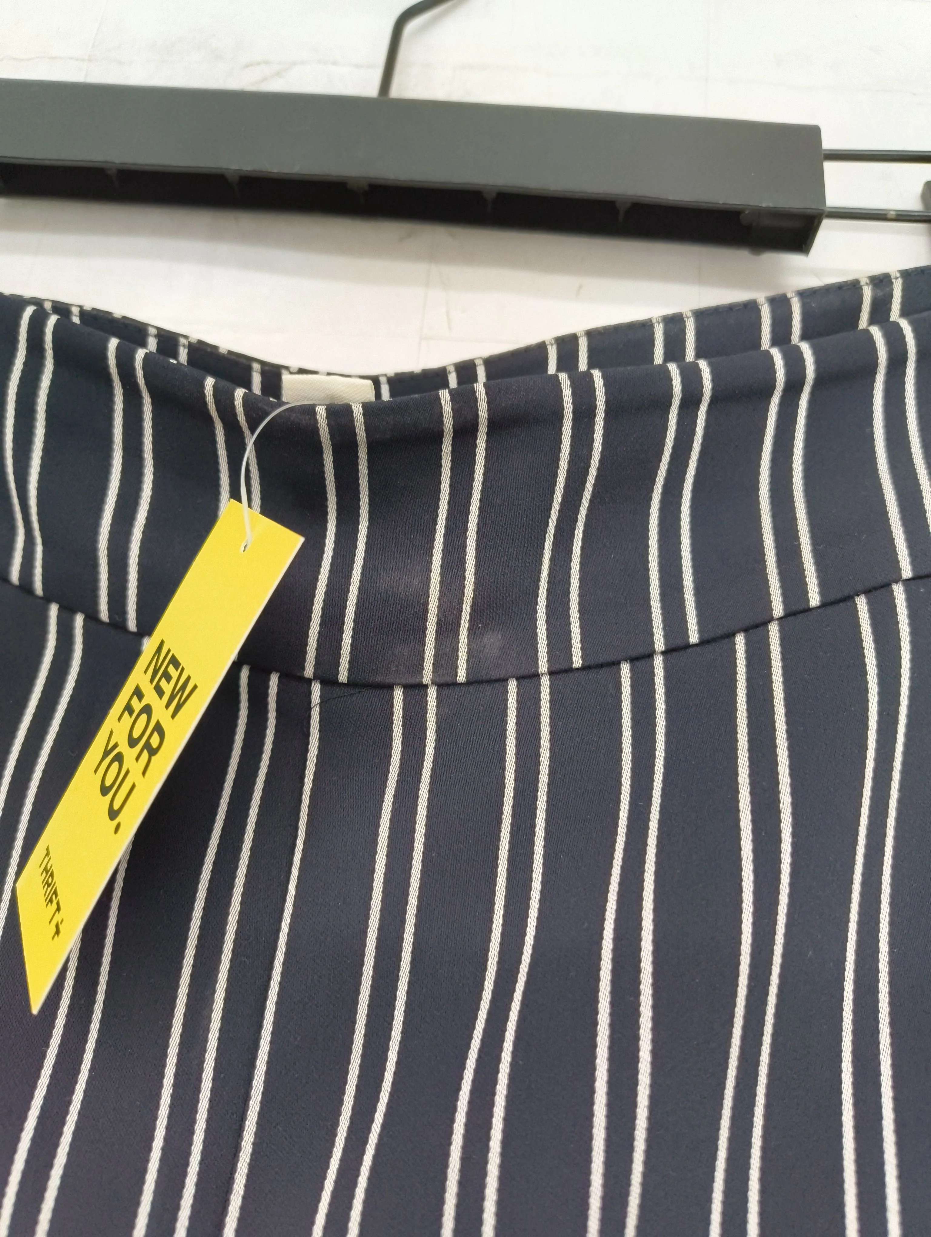 Whistles Women's Trousers UK 16 Black Striped 100% Other Wide-Leg Cropped - Image 5