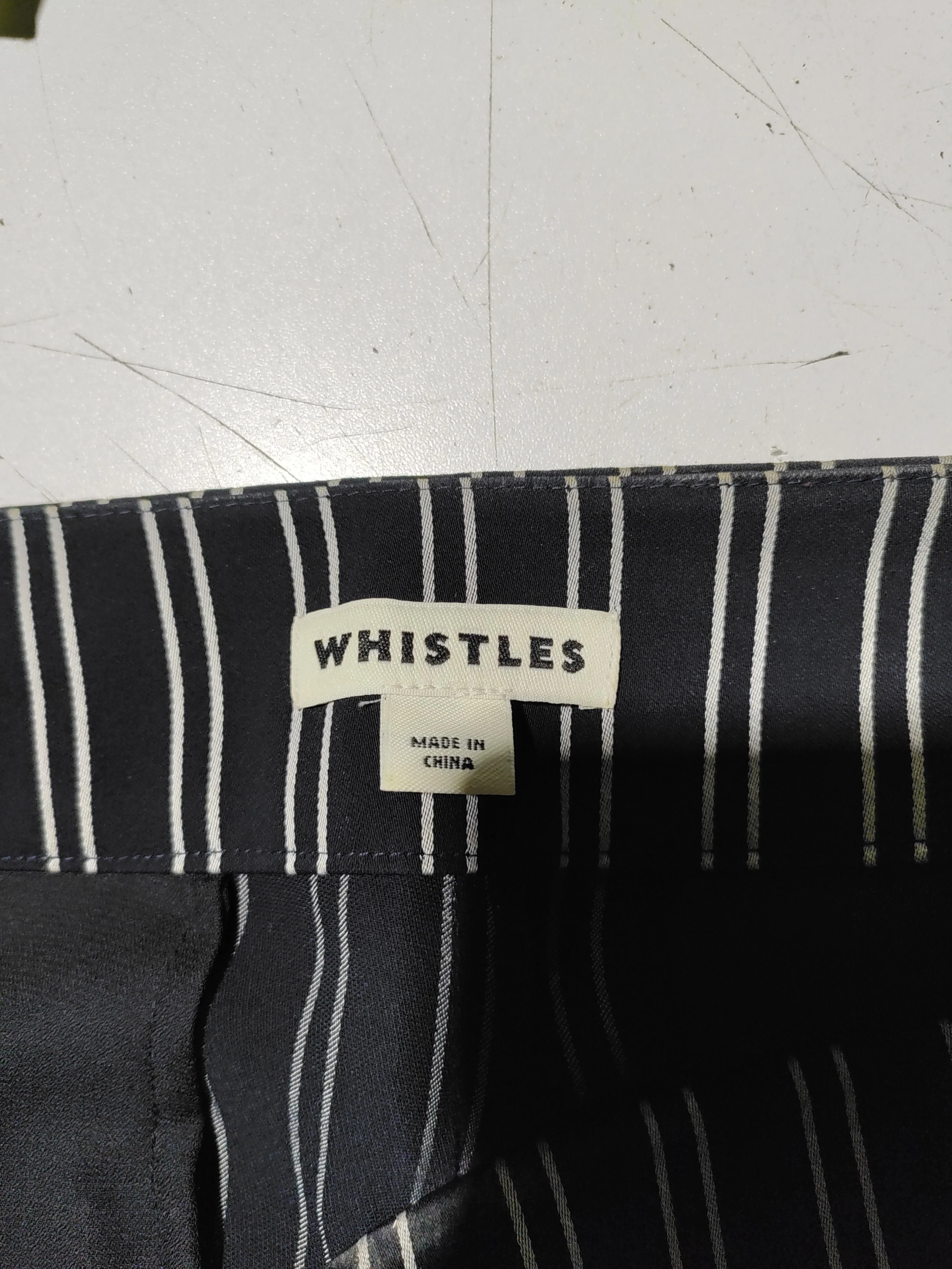 Whistles Women's Trousers UK 16 Black Striped 100% Other Wide-Leg Cropped - Image 6