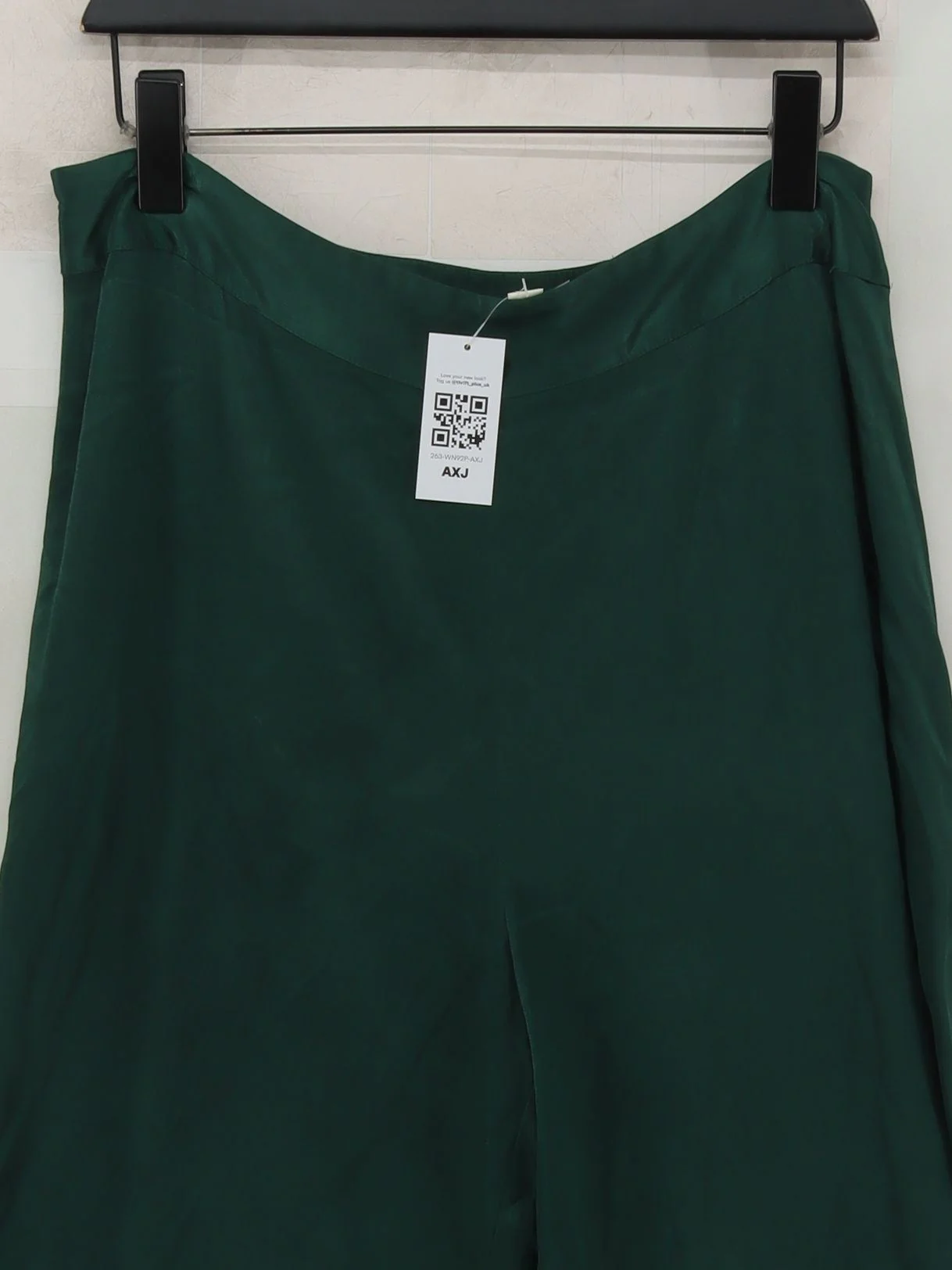 Whistles Women's Trousers UK 16 Green 100% Viscose Wide-Leg Cropped - Image 3