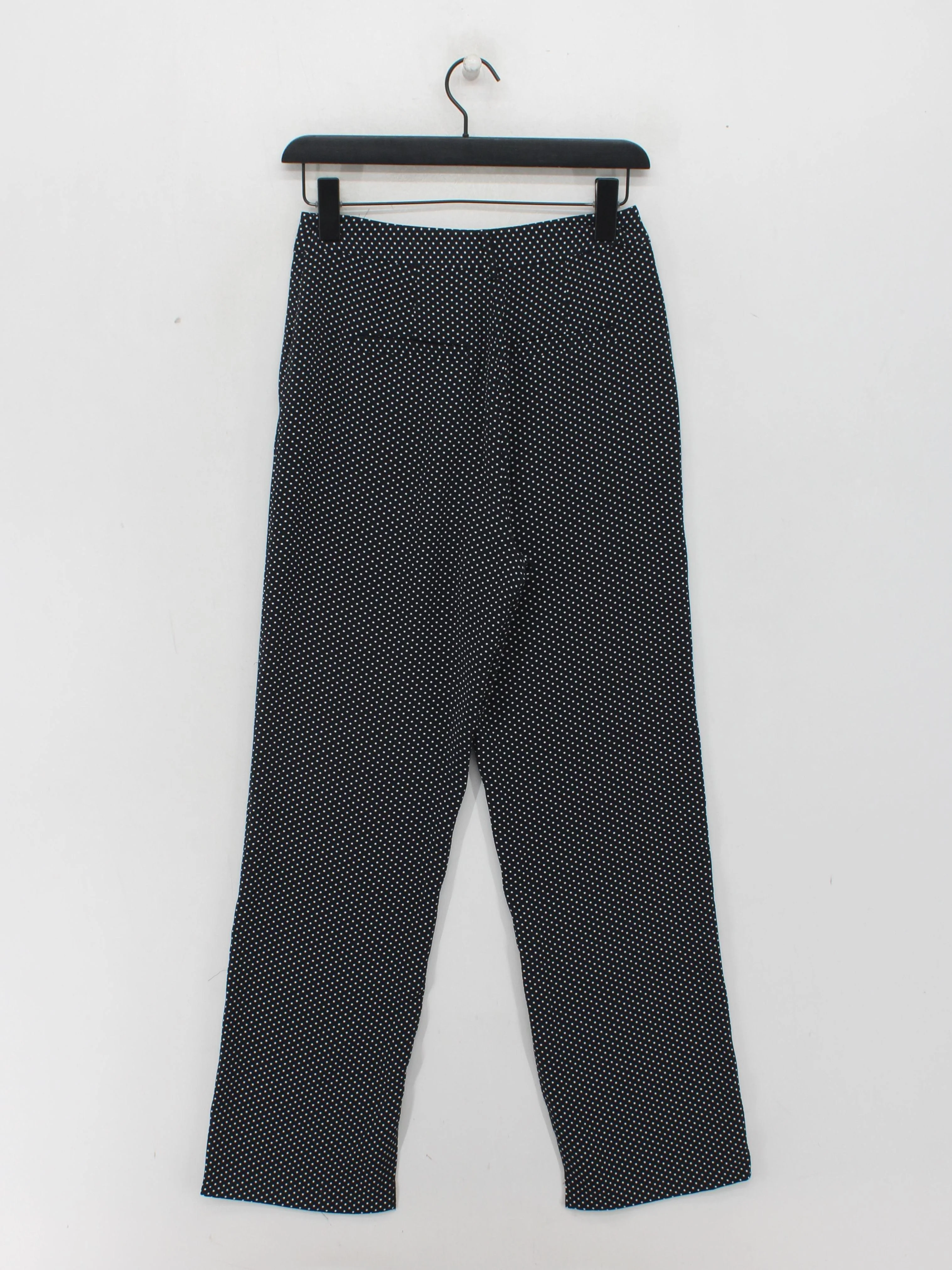 Whistles Women's Trousers UK 6 Blue Polkadot 100% Polyester Straight Chino - Image 2