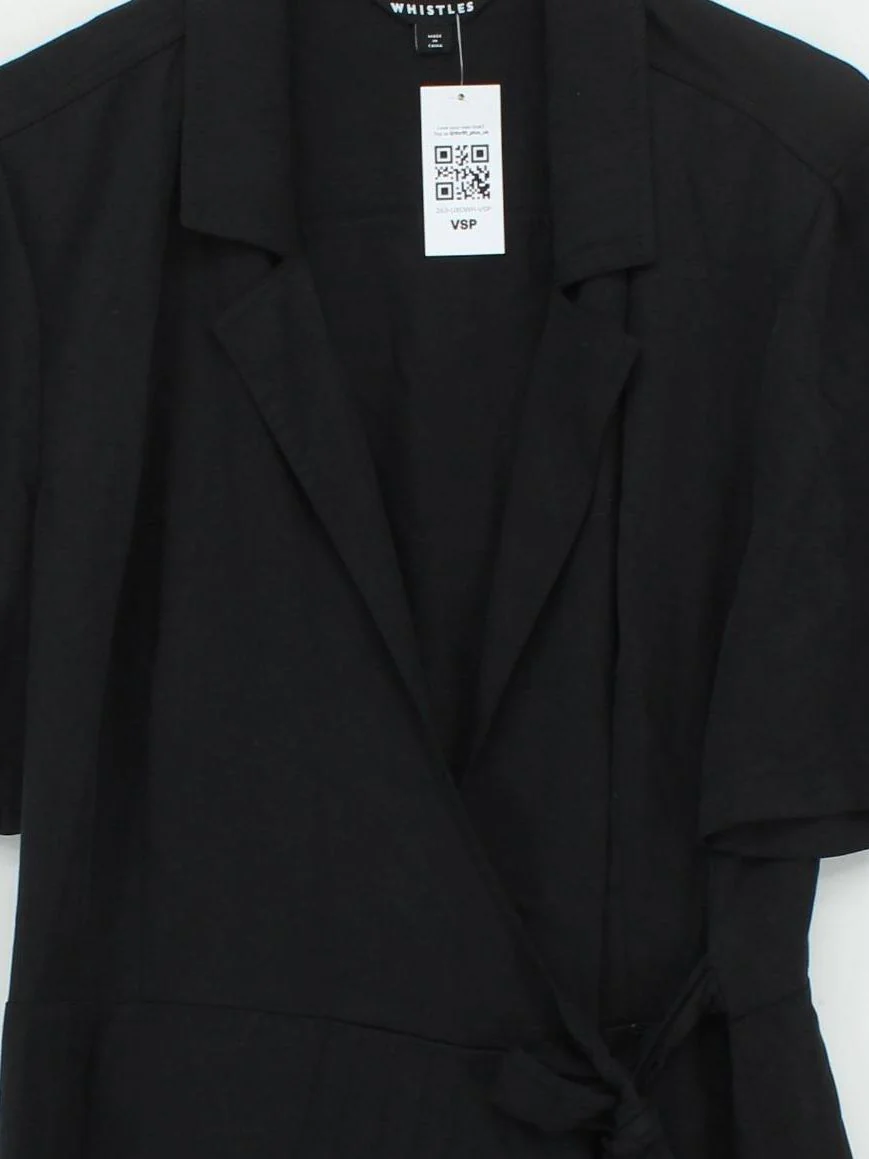 Whistles Wrap Mini Dress UK16 in Black - Image 3