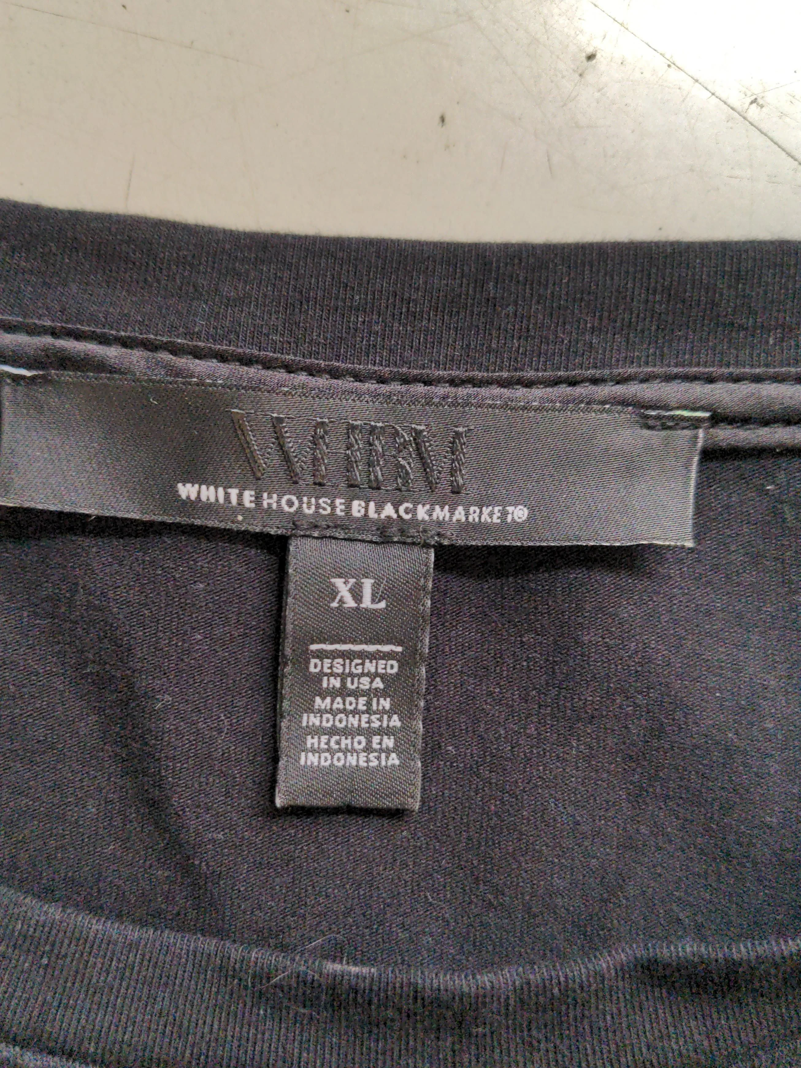 White House Black Market Men's T-Shirt XL Black Cotton - Image 5
