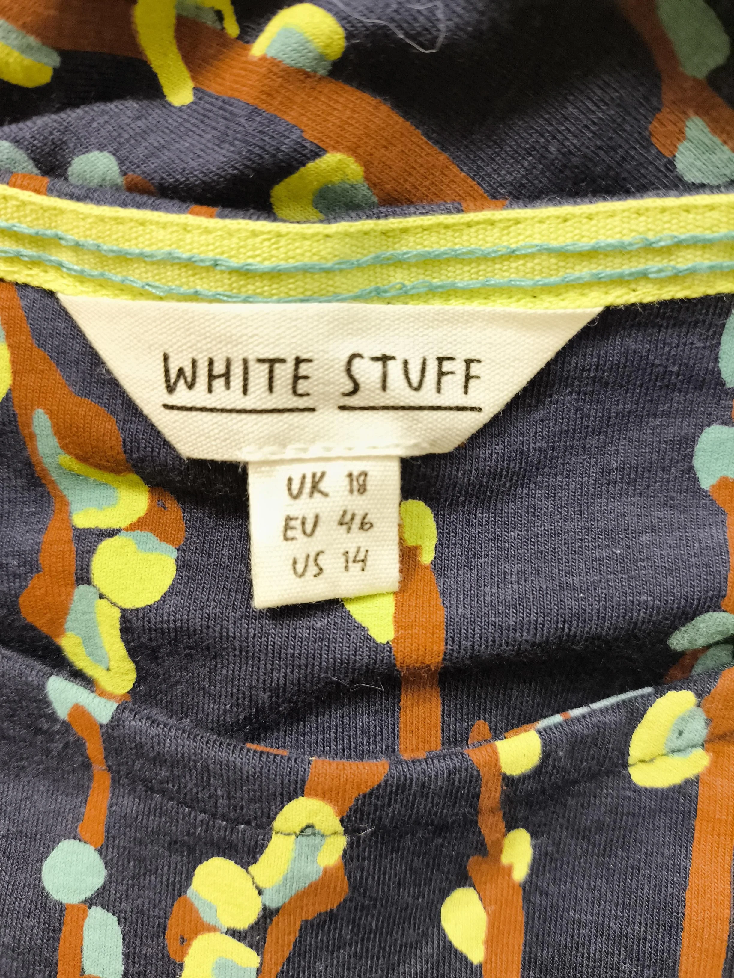 White Stuff A-Line Midi Dress UK18 in Blue - Image 5