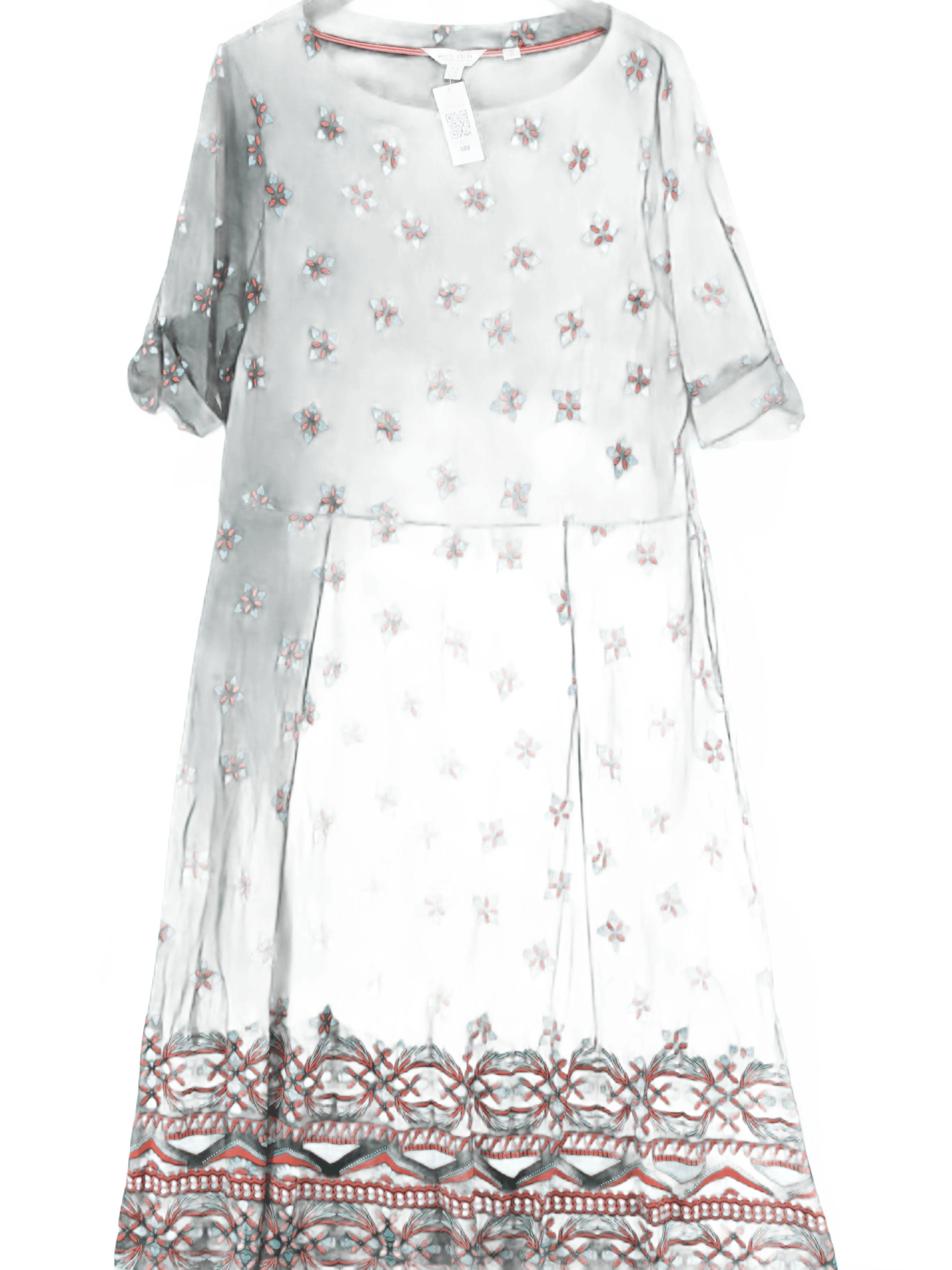 White Stuff A-Line Midi Dress UK18 in Green