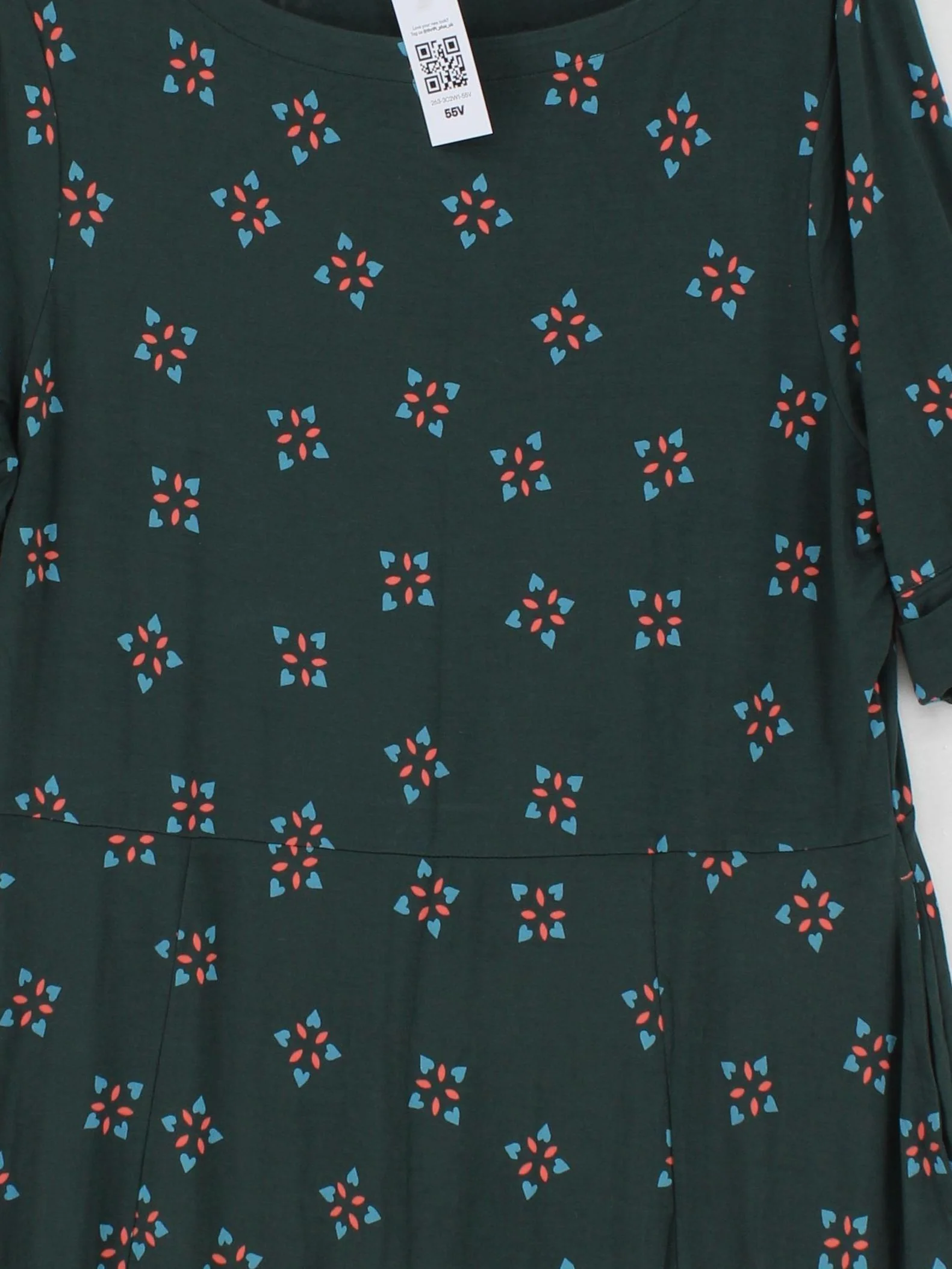 White Stuff A-Line Midi Dress UK18 in Green - Image 3