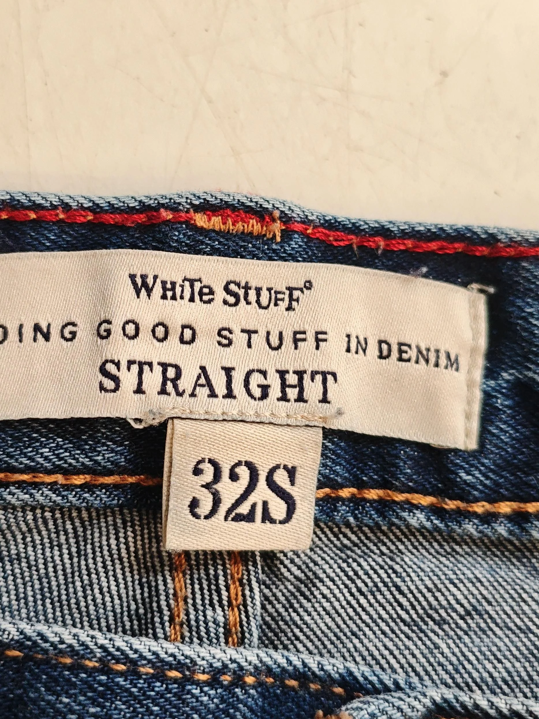 White Stuff Men's Jeans W 32 in; L 28 in Blue Cotton with Elastane Straight - Image 5