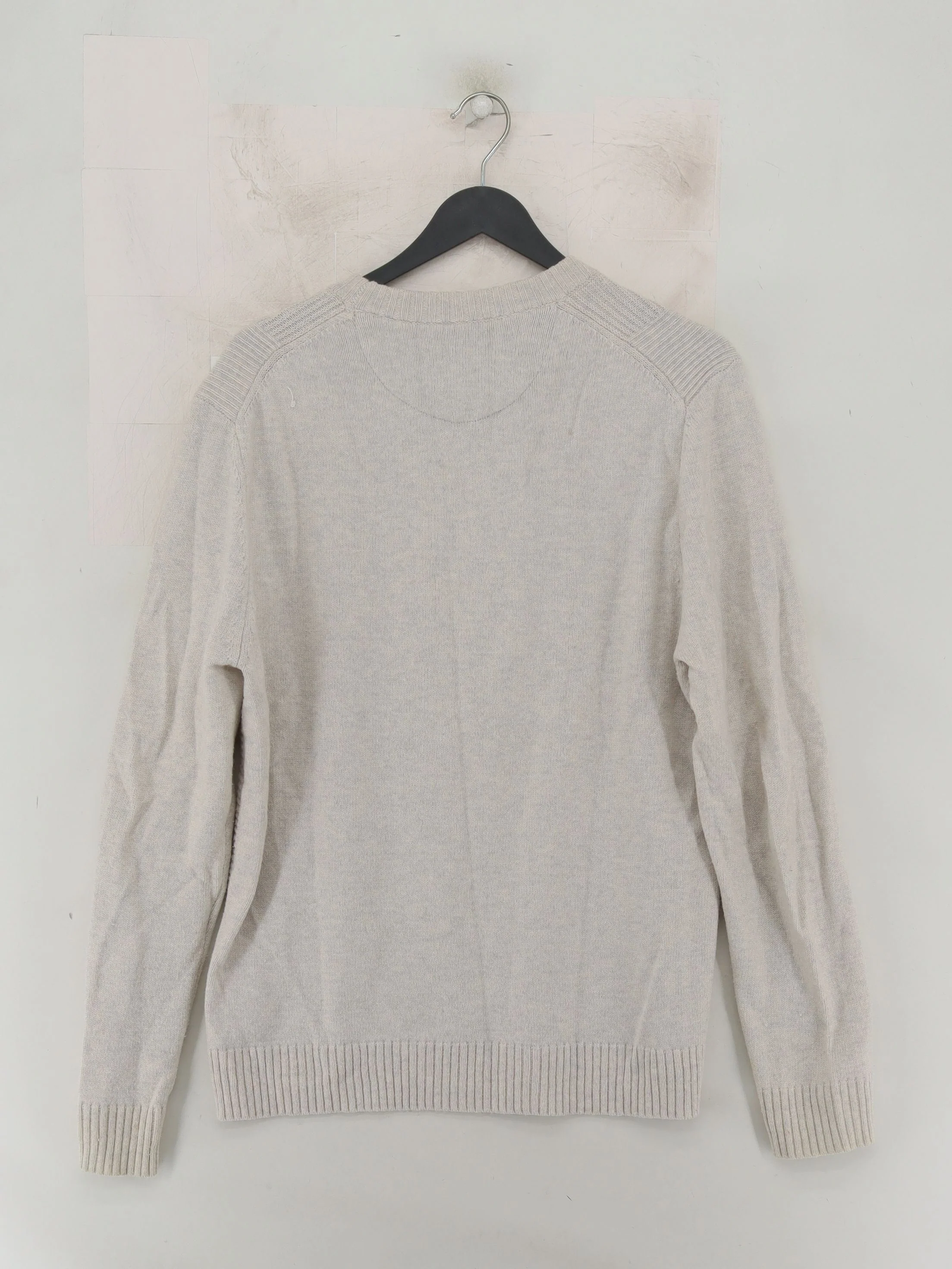 White Stuff Men's Jumper M Cream Wool with Cotton Round Neck Pullover - Image 2