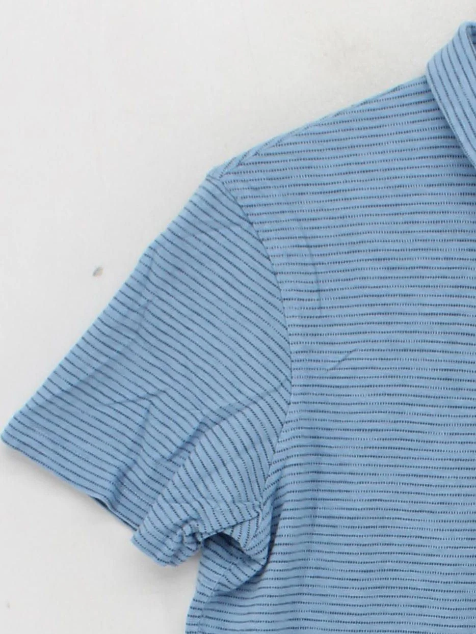 White Stuff Men's Polo S Blue Striped 100% Cotton Basic - Image 4