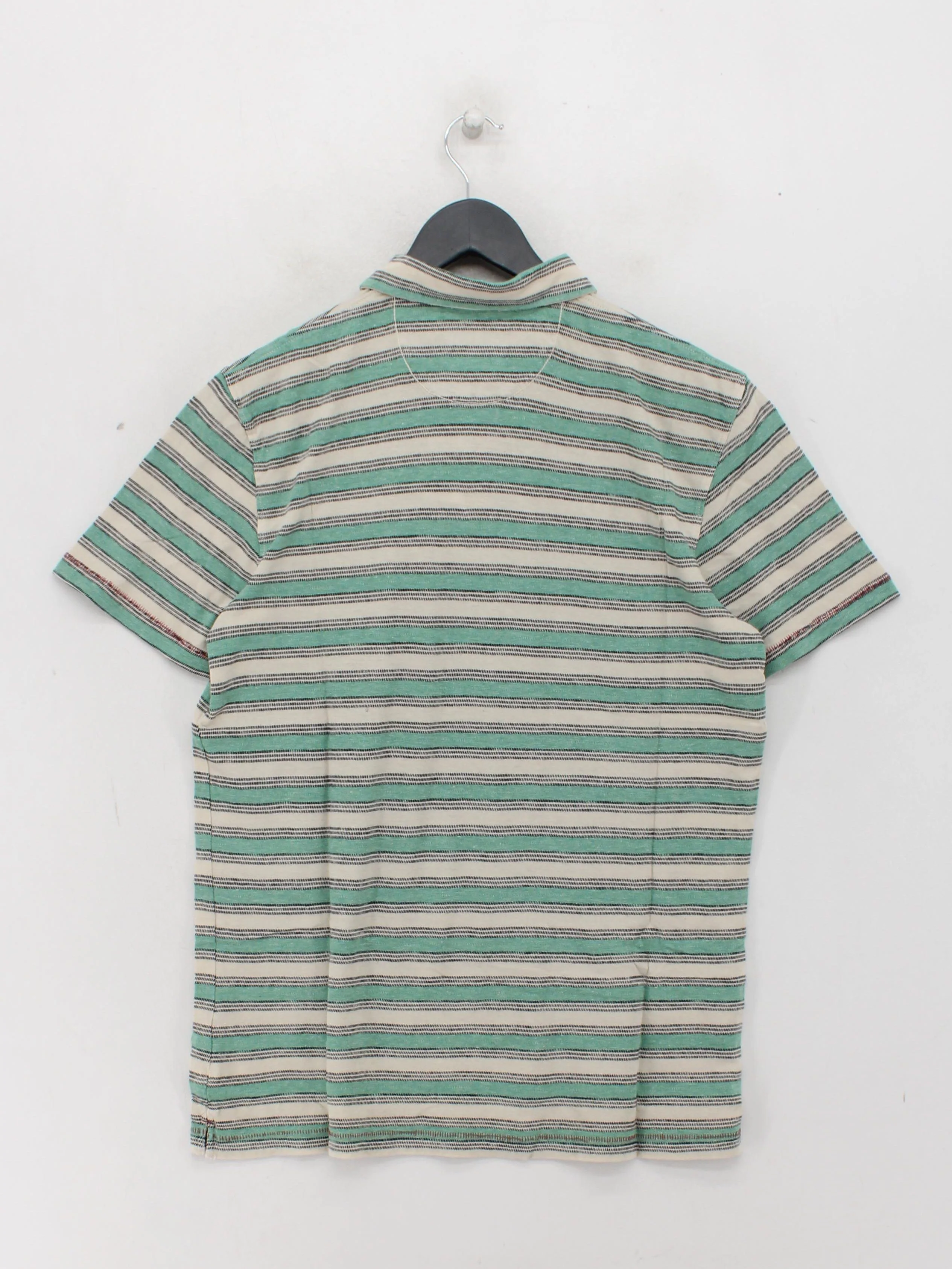 White Stuff Men's Polo S Green Striped 100% Cotton Basic - Image 2