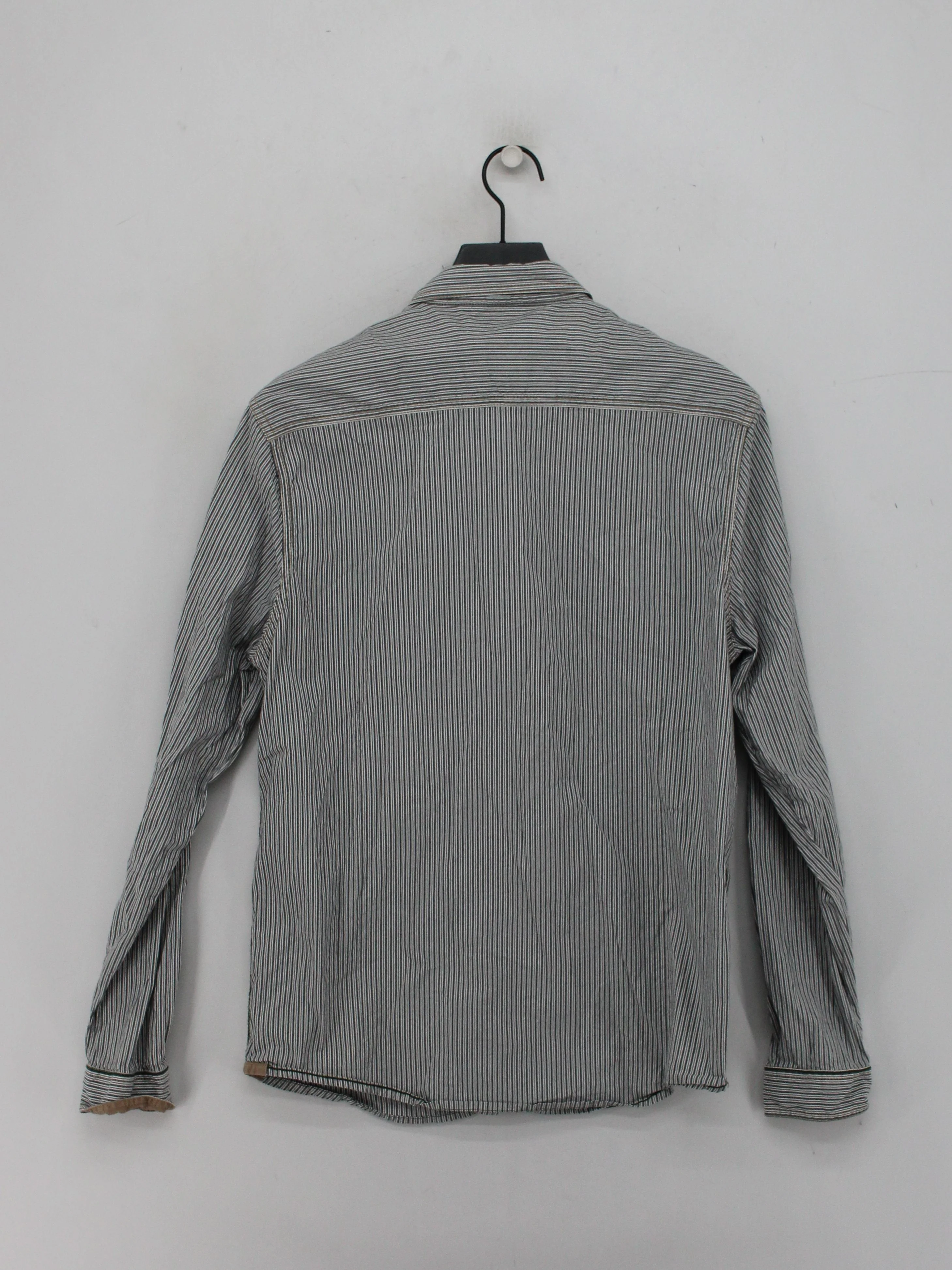 White Stuff Men's Shirt L Grey Striped 100% Cotton Basic - Image 2
