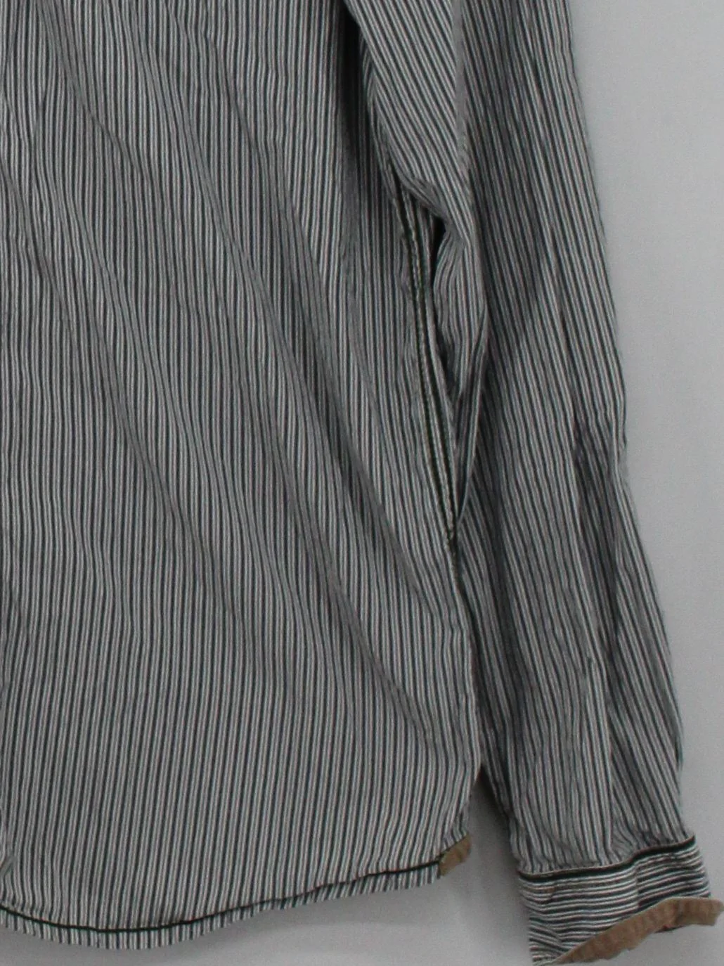 White Stuff Men's Shirt L Grey Striped 100% Cotton Basic - Image 4
