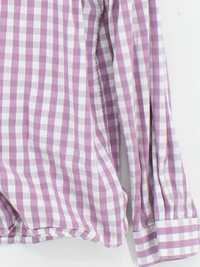 White Stuff Men's Shirt L Purple Checkered 100% Cotton Basic - Image 4