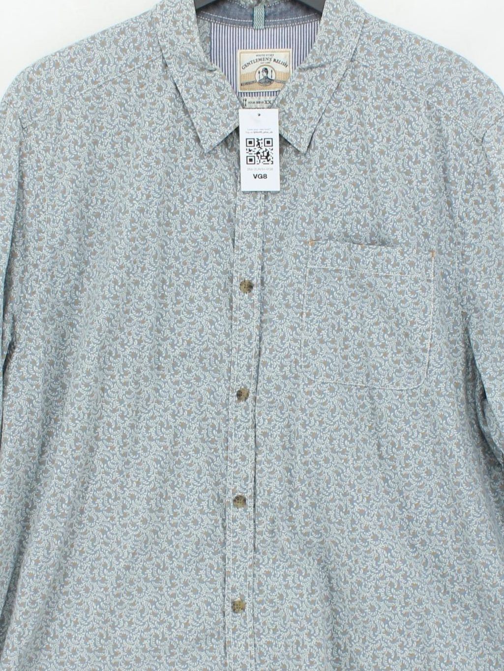 White Stuff Men's Shirt XXL Blue Floral 100% Cotton Basic - Image 3