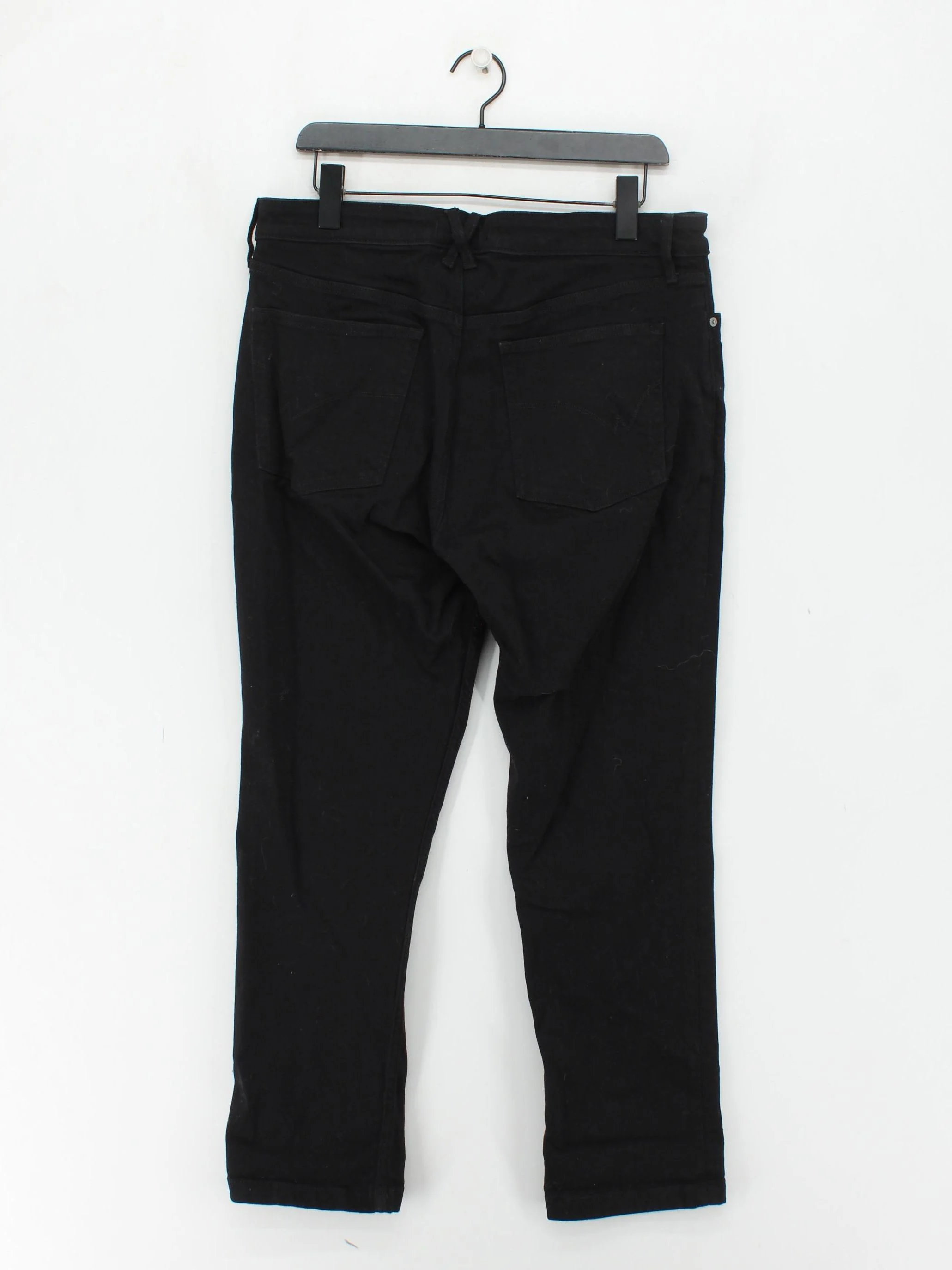White Stuff Men's Trousers L Black Cotton with Elastane Straight Chino - Image 2