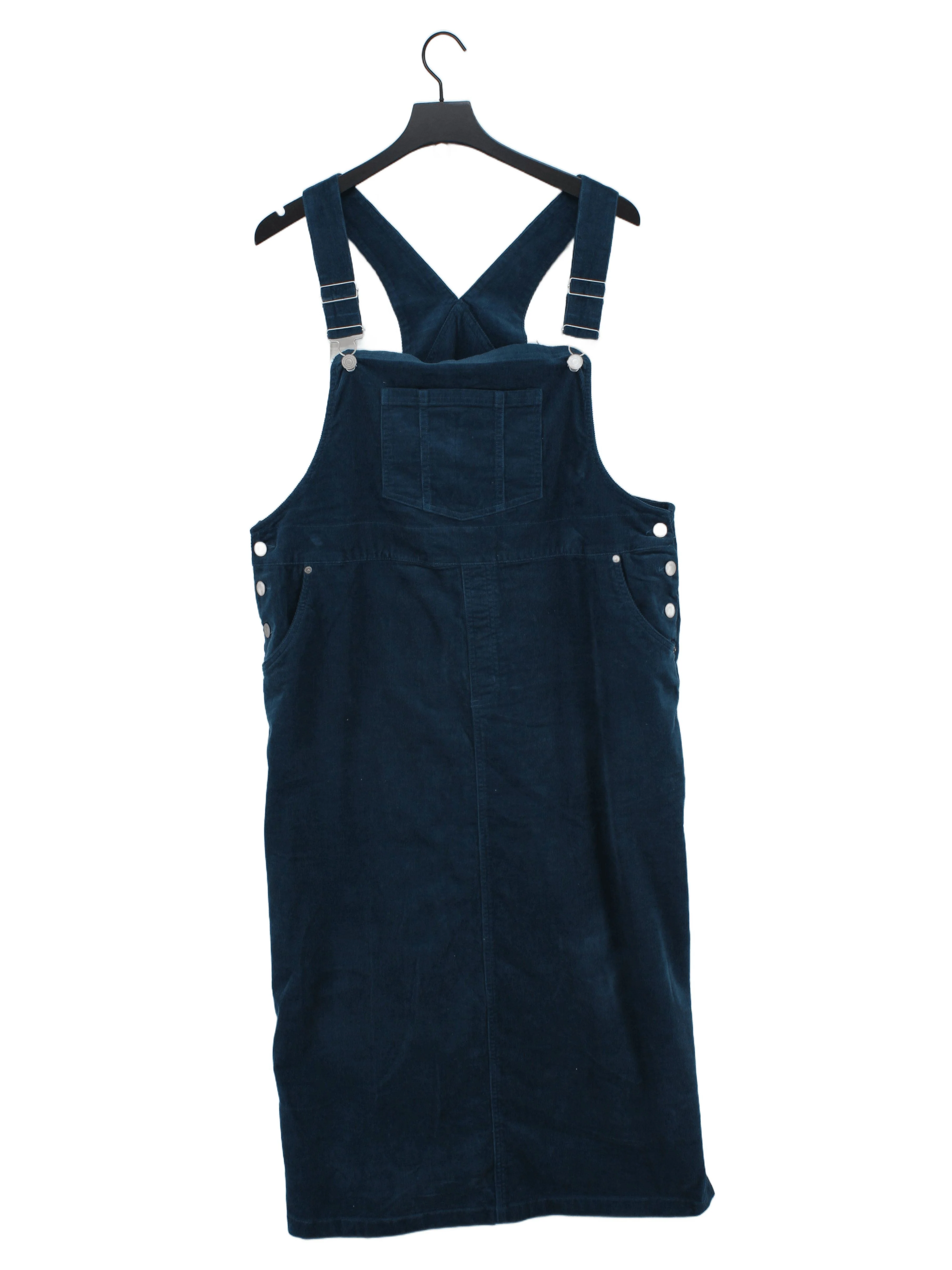 White Stuff Pinafore/Dungaree Midi Dress UK20 in Blue
