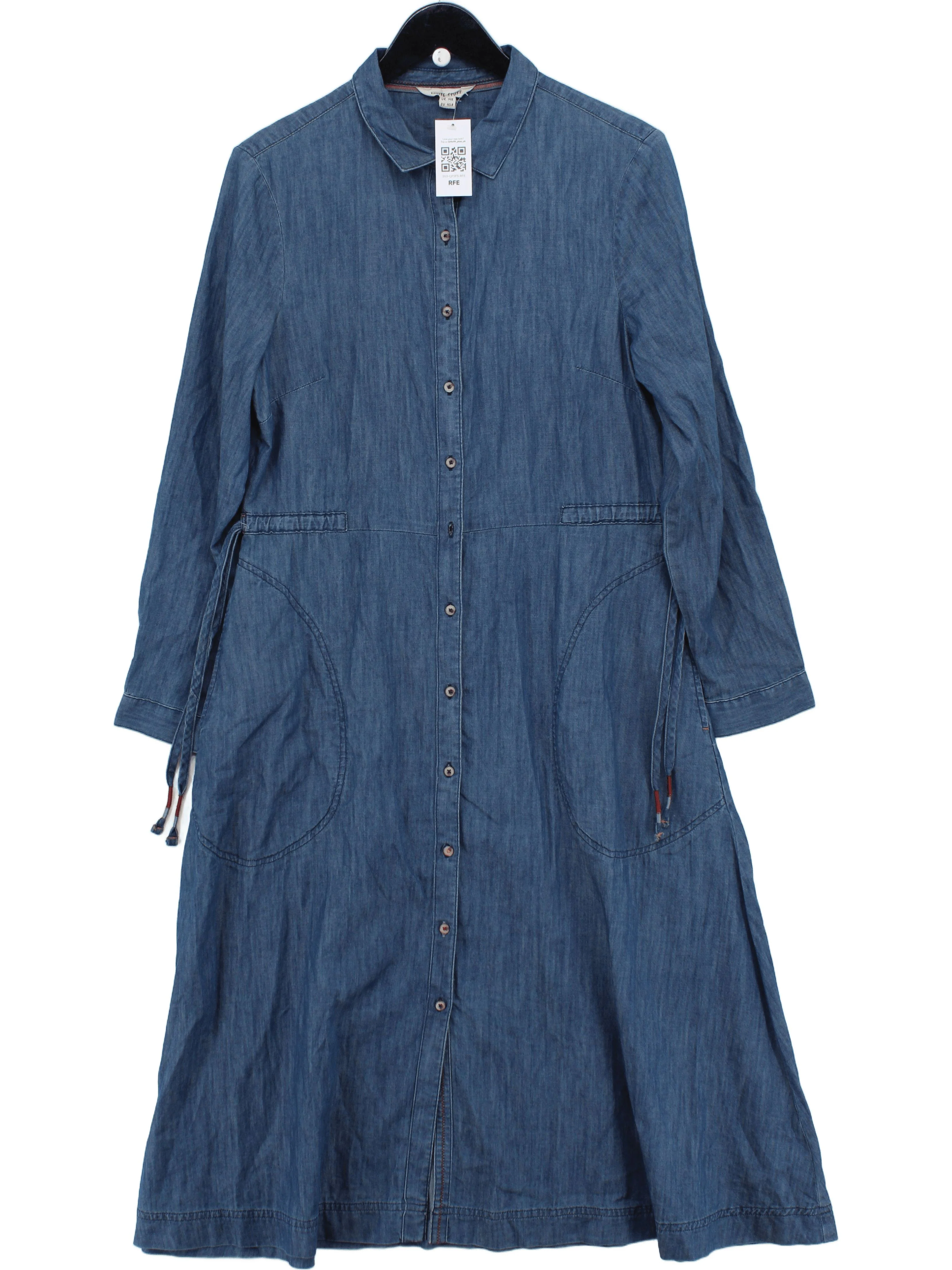 White Stuff Shirt Midi Dress UK14 in Blue
