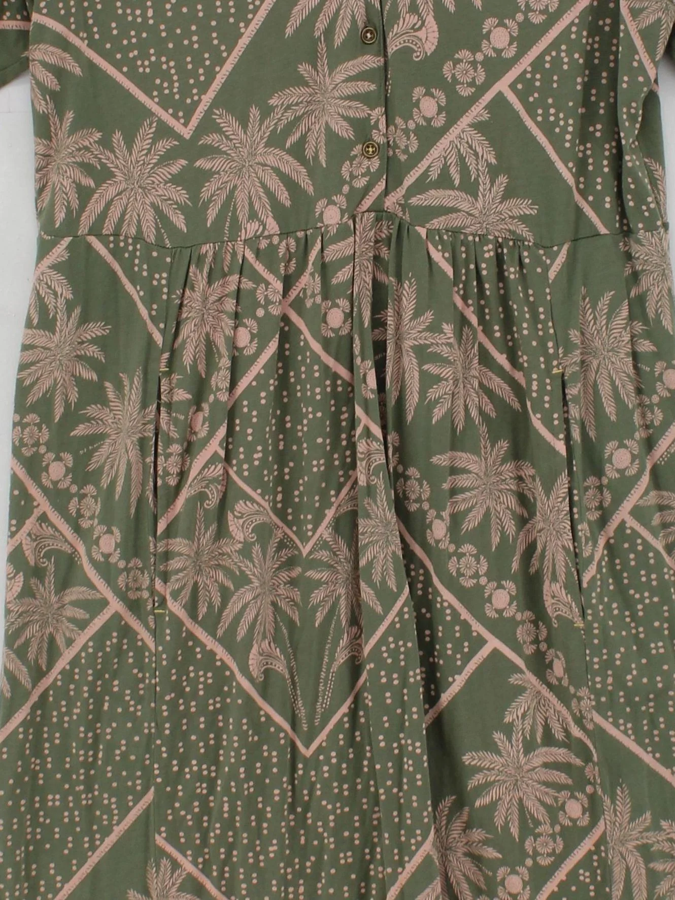 White Stuff Shirt Midi Dress UK14 in Green - Image 3