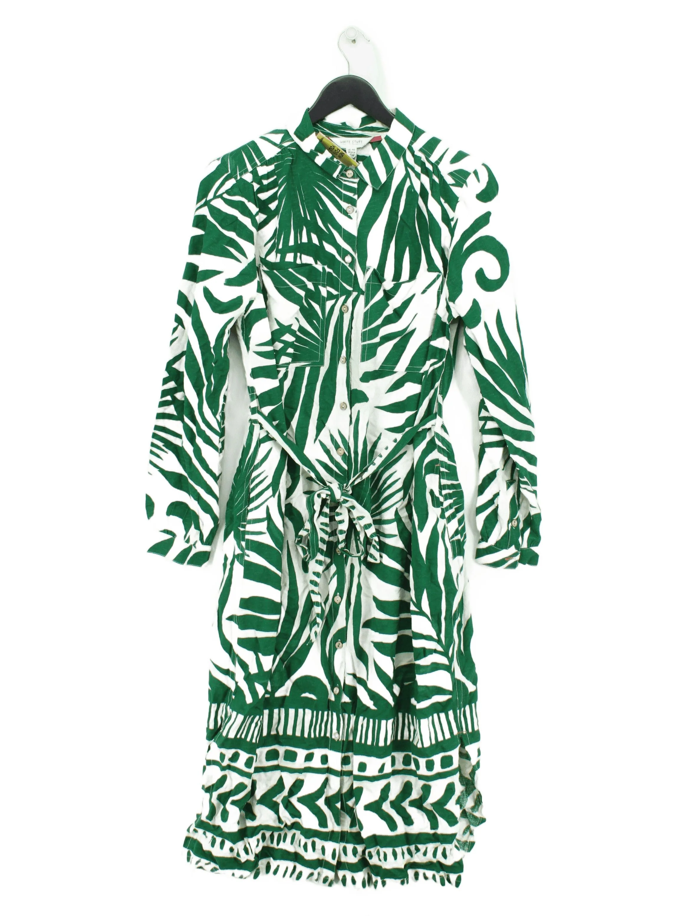 White Stuff Shirt Midi Dress UK14 in Green