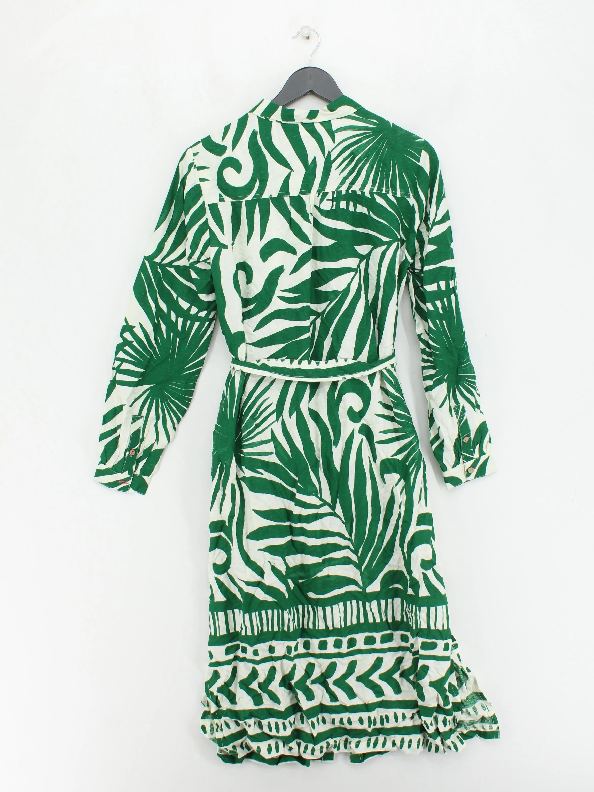 White Stuff Shirt Midi Dress UK14 in Green - Image 2