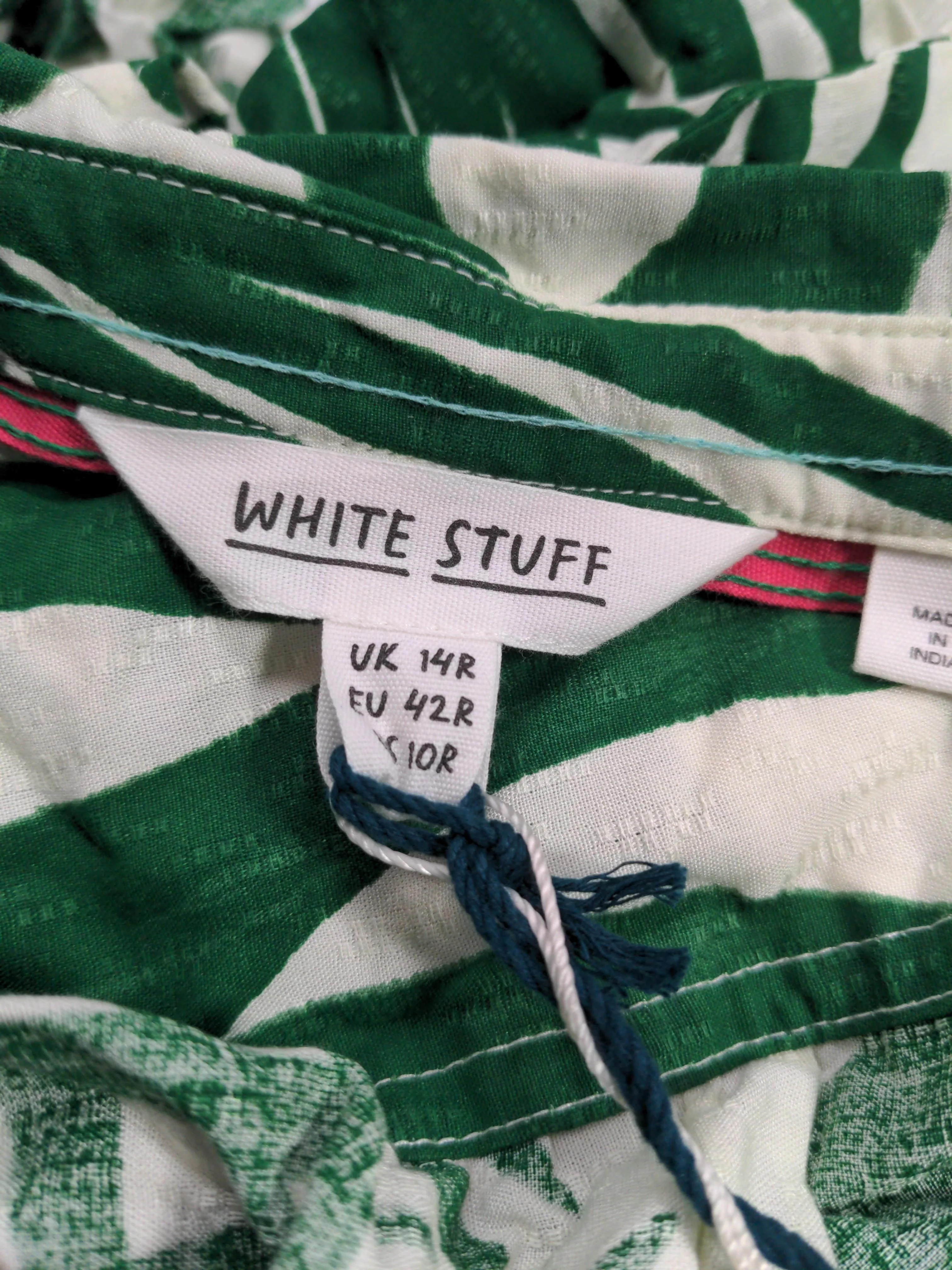 White Stuff Shirt Midi Dress UK14 in Green - Image 5