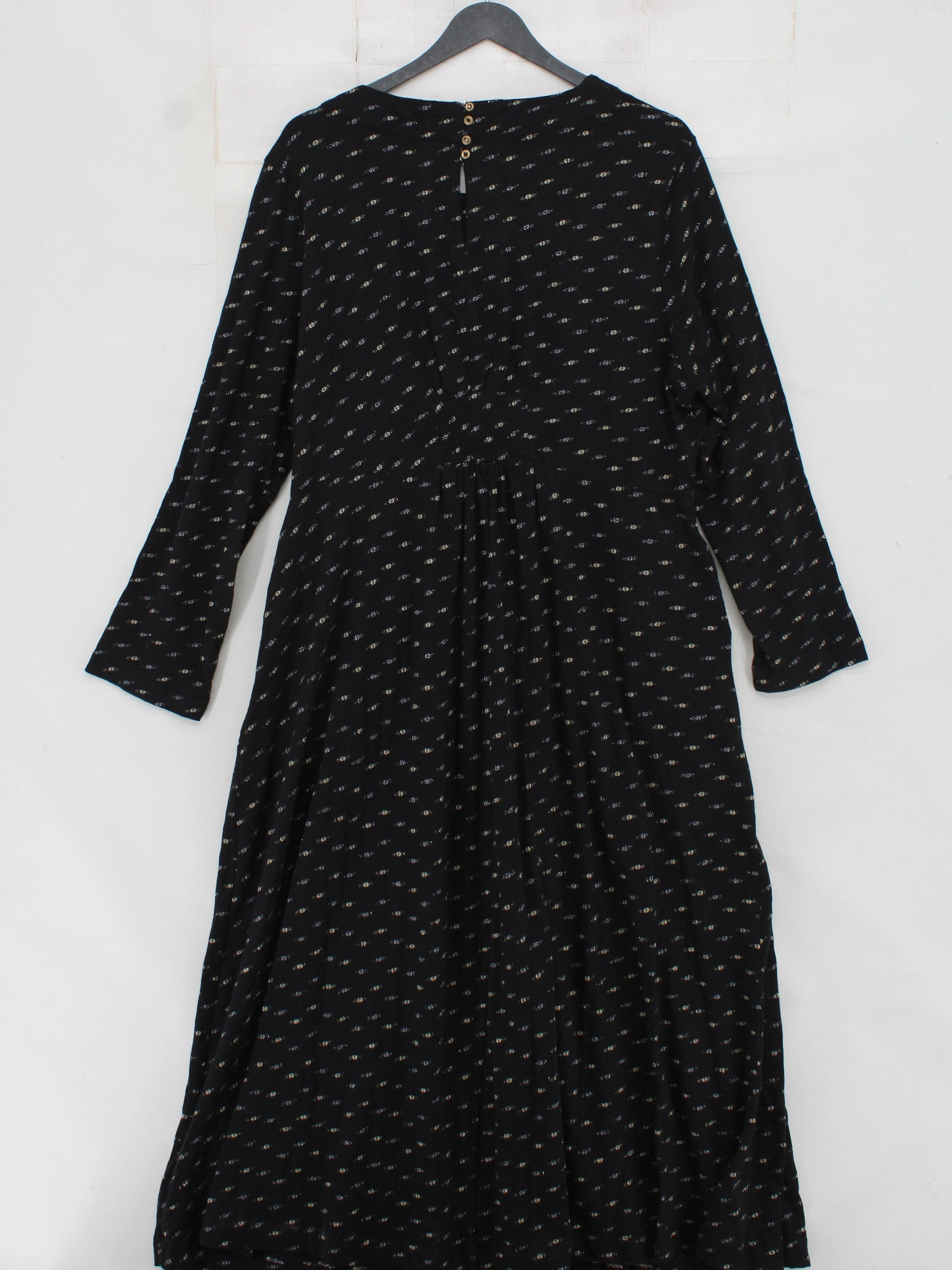 White Stuff Shirt Midi Dress UK18 in Black - Image 2